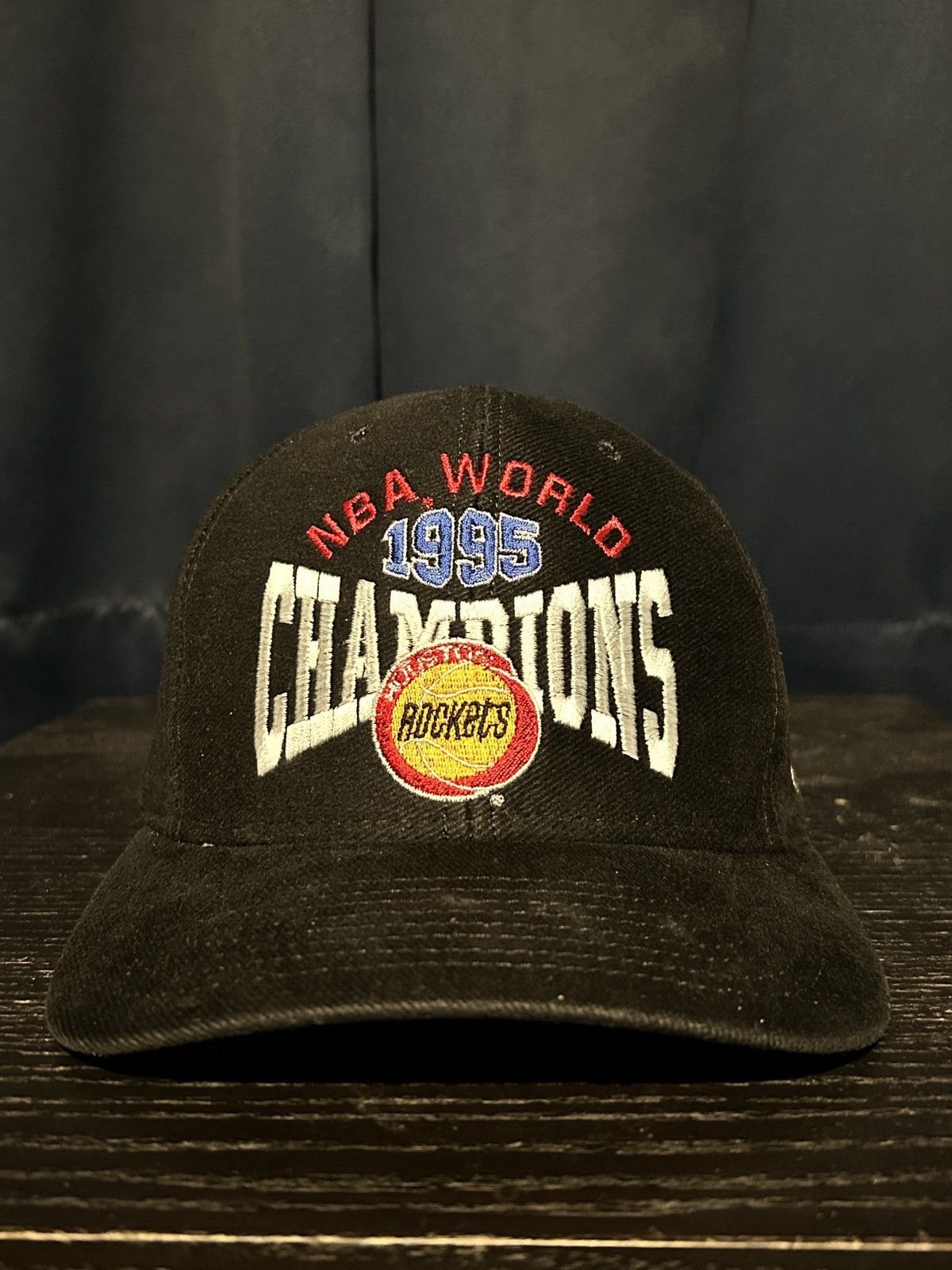 image of Nba World Champions 1995 Houston Rockets Nutmeg Mills Hat in Black, Men's