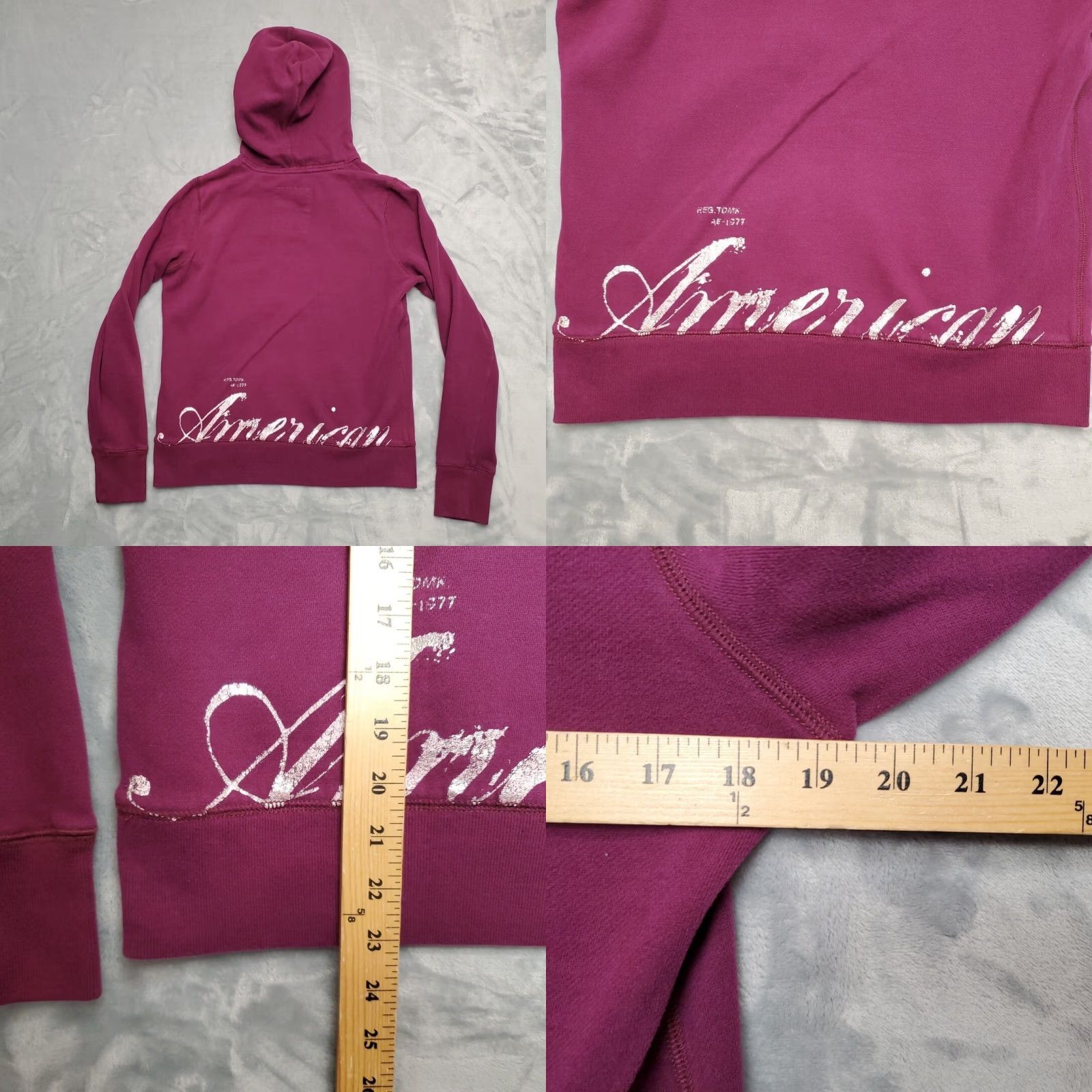 American Eagle Outfitters VINTAGE American Eagle Hoodie Womens M Purple Hooded Pullover Sweatshirt Y2K Retro Style Size M / US 6-8 / IT 42-44 - 8 Thumbnail