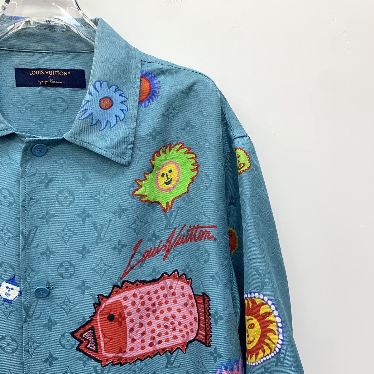 Louis Vuitton Louis Vuitton xYayoi Kusama Blue Shirt Size US L / EU 52-54 / 3 - 3 Thumbnail