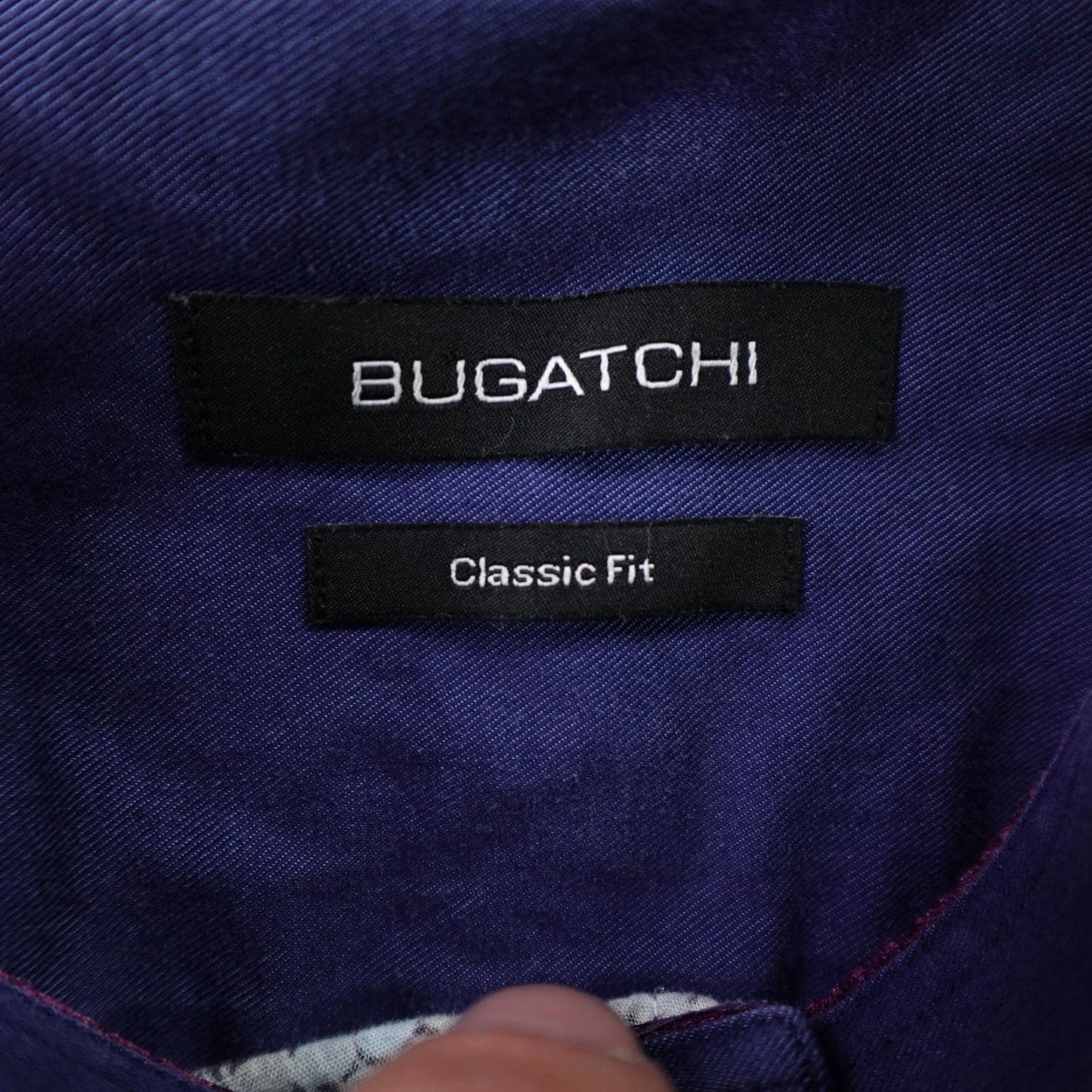 BUGATCHI BUGATCHI Shirt Mens XL Button-Up Long Sleeve Blue Abstract Print Classic Fit Geometric Cotton Button Size US XL / EU 56 / 4 - 7 Thumbnail