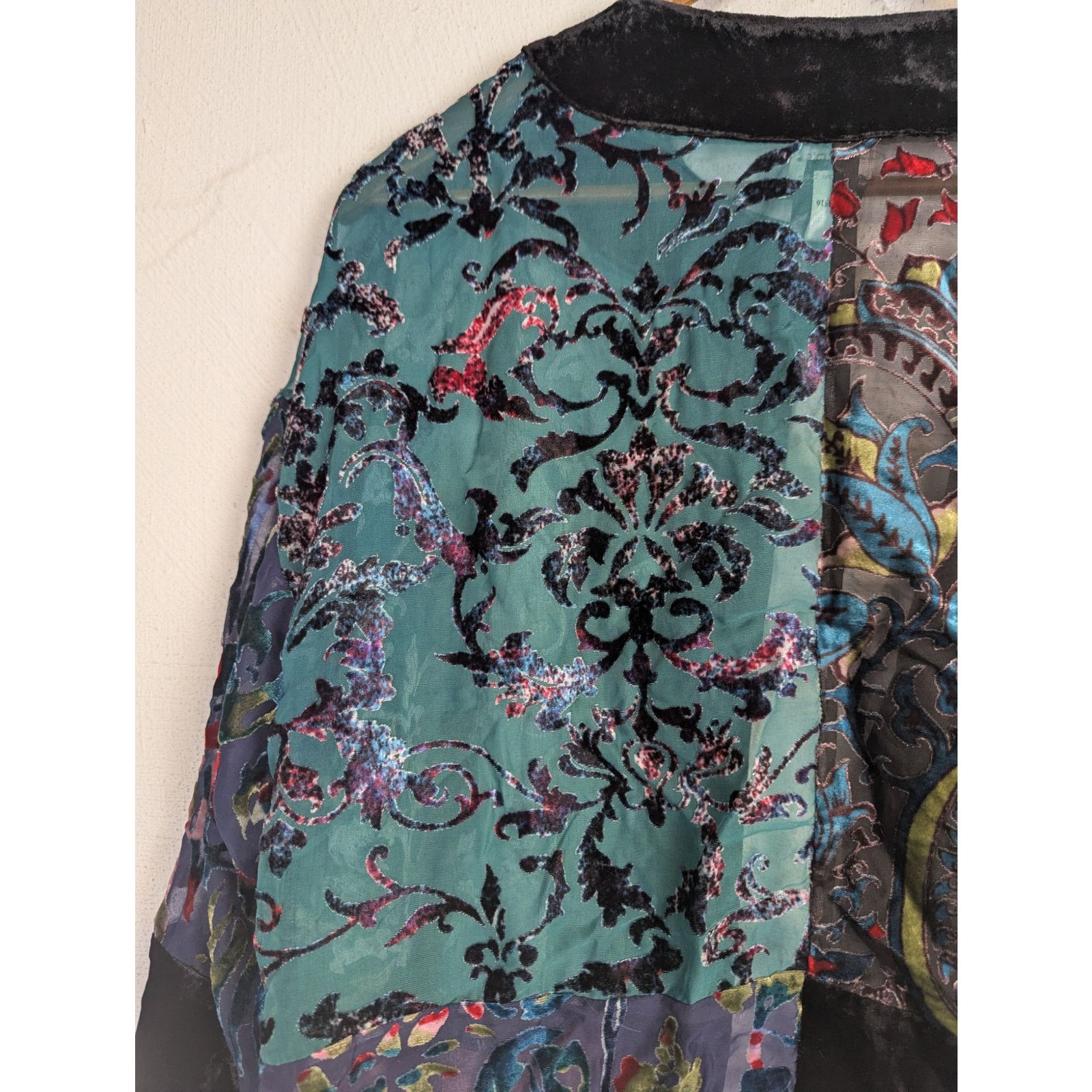 Chicos Velvet Burnout Jacket Multicolor Pattern Witchy Whimsigoth Size S / US 4 / IT 40 - 5 Thumbnail