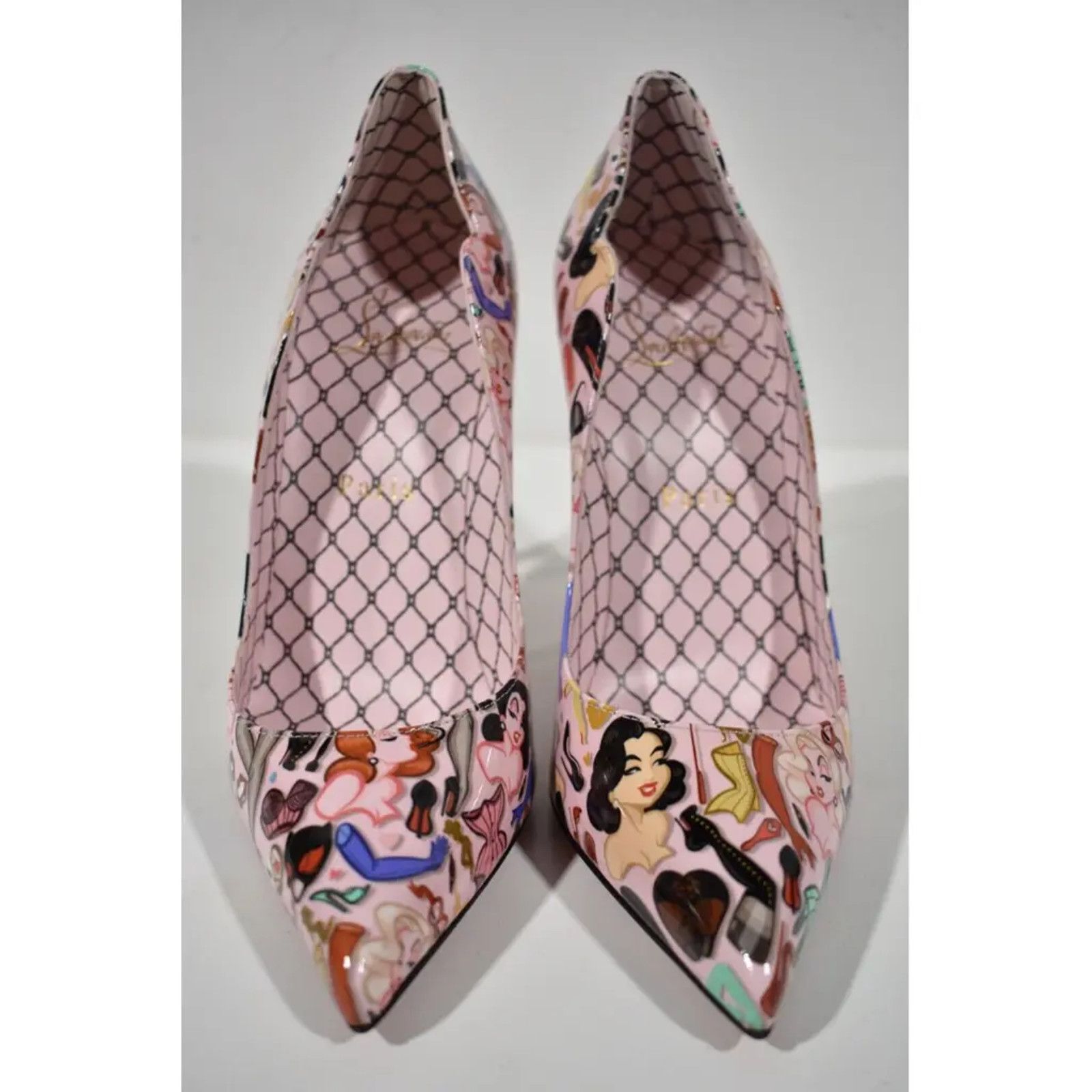 Christian Louboutin Hot Chick 100 Pink Patent Leather Bored Red Heel Pump 39 Size US 9 / IT 39 - 5 Thumbnail