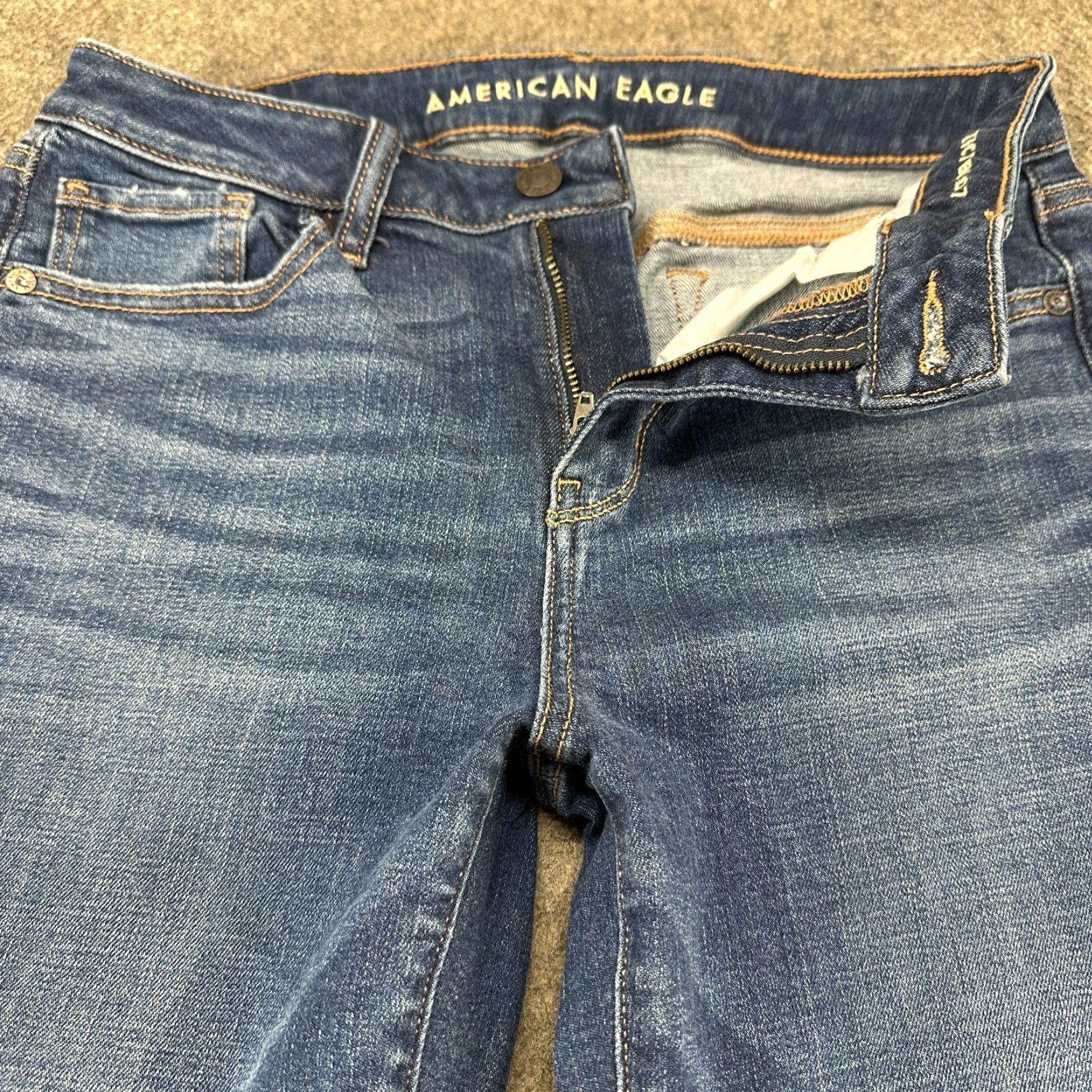 American Eagle Outfitters American Eagle Jeans Womens 8 Blue Mid Rise Kick Boot Bootcut Dark Wash Stretch Size 30" / US 8 / IT 44 - 2 Thumbnail