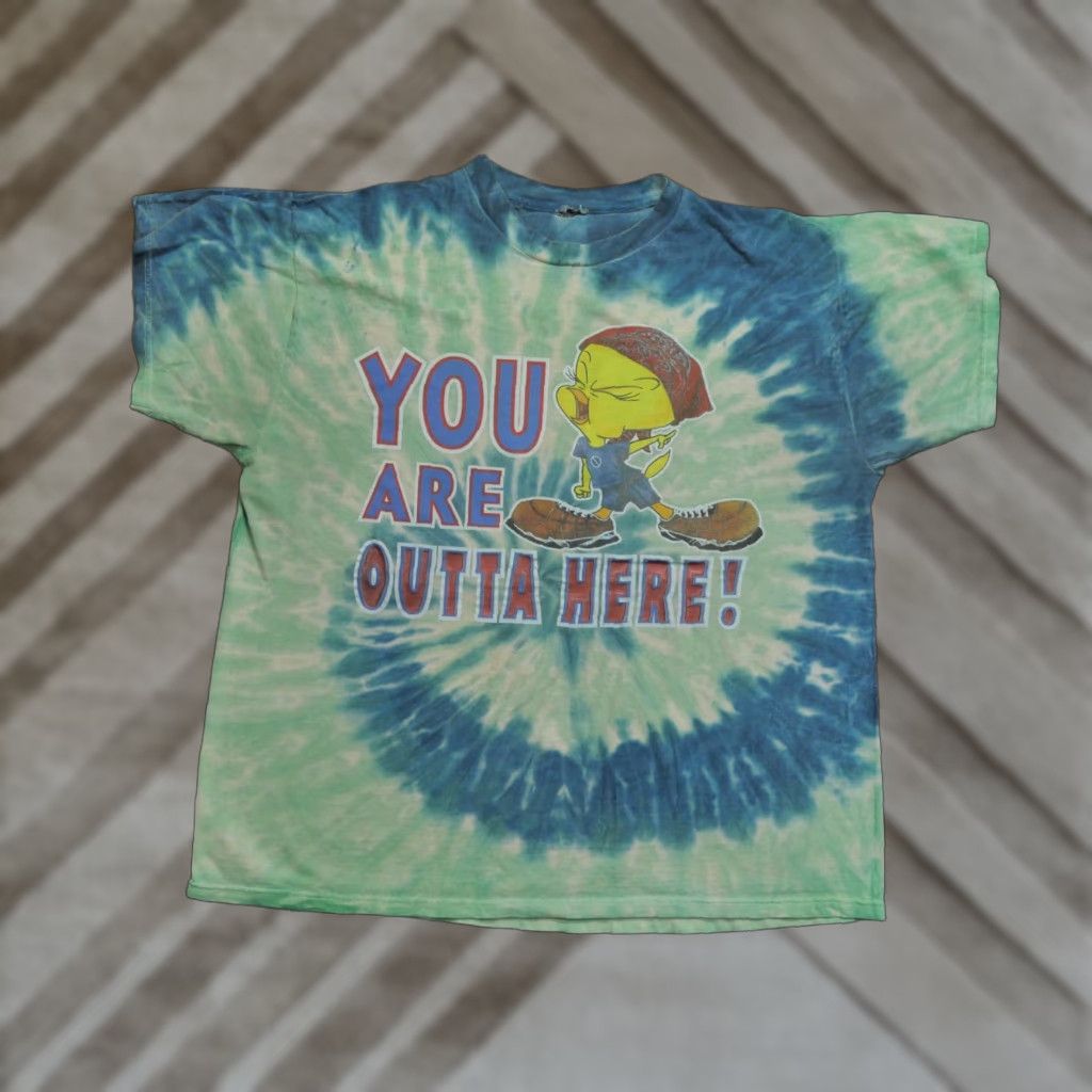 Vintage VINTAGE Tweety T Shirt Mens XL Blue Green Tie Dye Baseball Looney Tunes 90s Size US XL / EU 56 / 4 - 1 Thumbnail