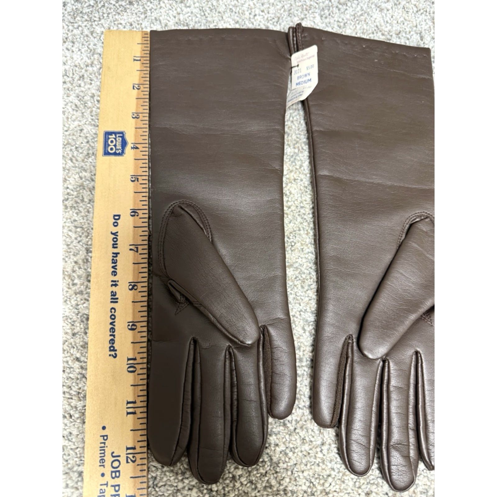 MCM VINTAGE 1950s Van Realte Brown Gauntlet Gloves 12" MCM Formal Old Hollywood Women Brown Gauntlet Gloves Victorian 12" Vintage Women Formal Size ONE SIZE - 4 Thumbnail