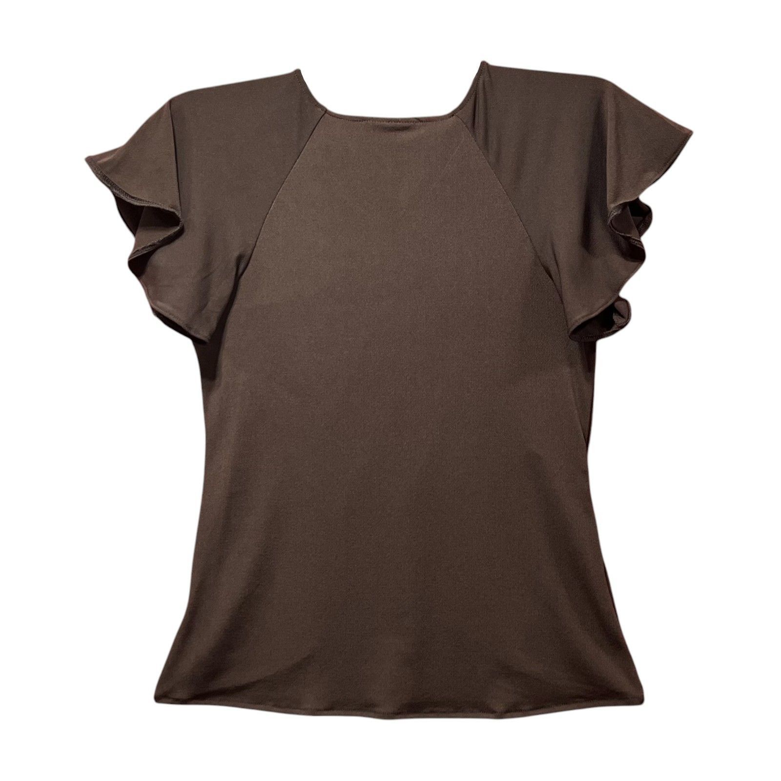 Other Bold Elements - Women's V-Neck Short Sleeve Blouse - Brown - Size S / US 4 / IT 40 - 2 Thumbnail