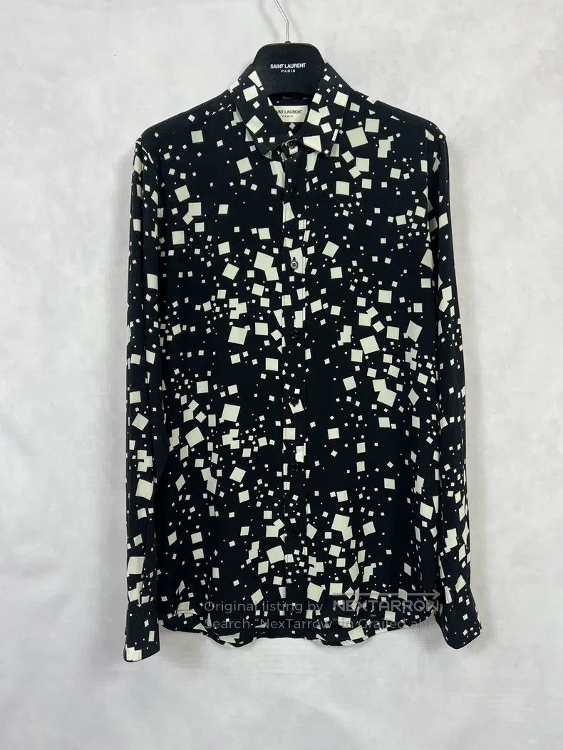 Saint Laurent Paris Saint Laurent Paris Mulberry Silk Black and White Checkere Size XS / US 0-2 / IT 36-38 - 1 Thumbnail
