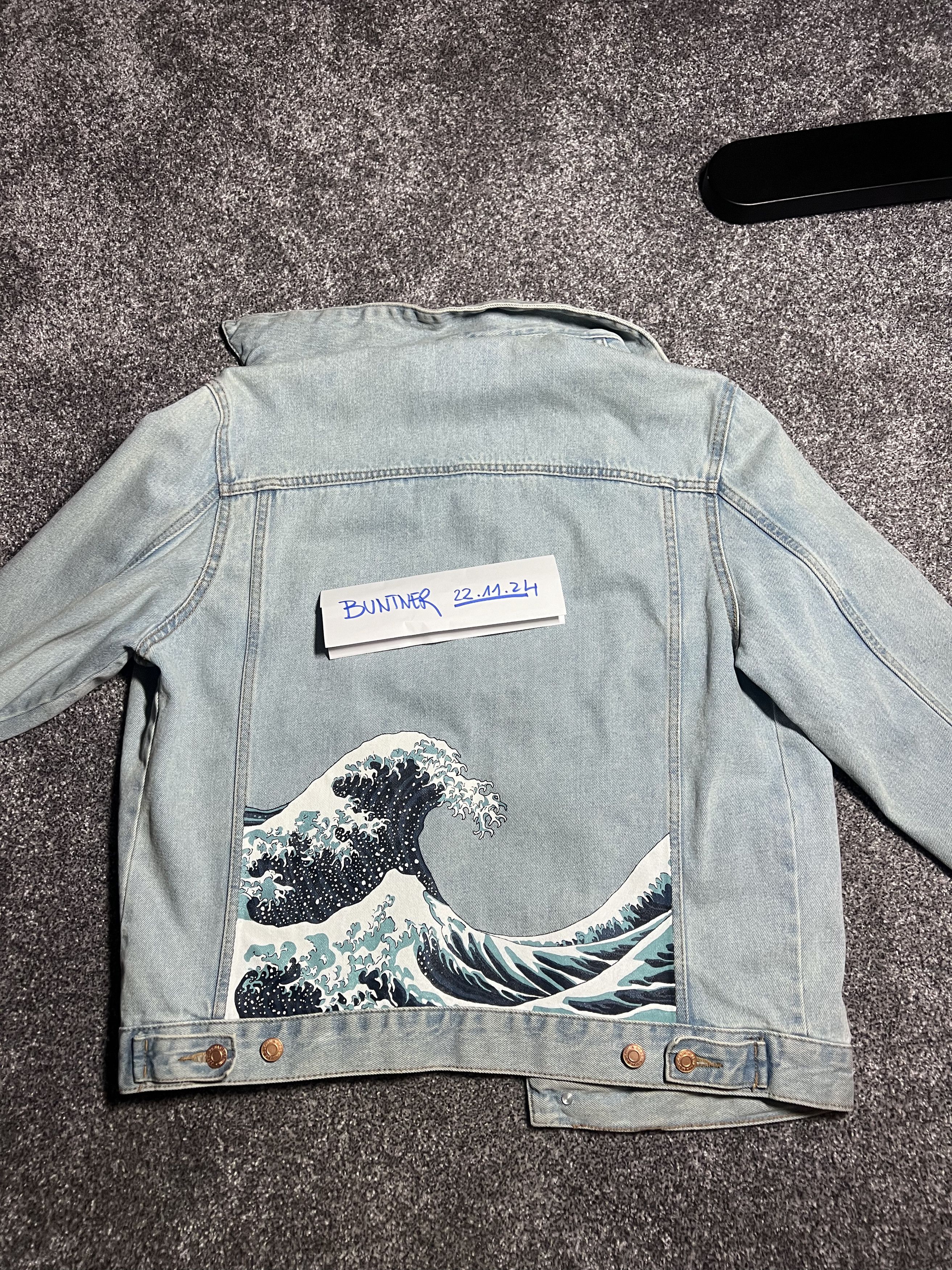 Other Custom handpainted denim jacket great wave off kanagawa Size US M / EU 48-50 / 2 - 1 Thumbnail
