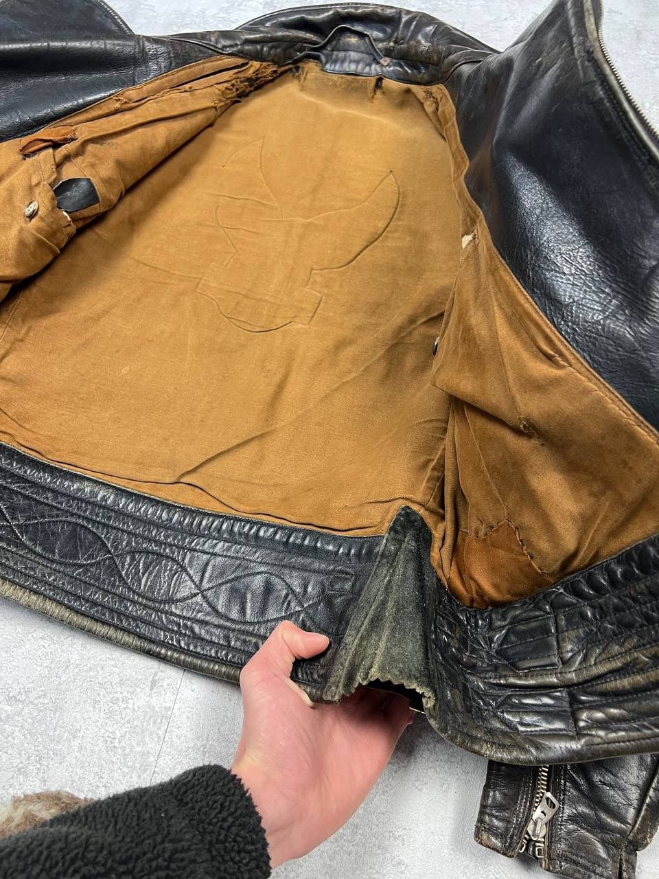 Vintage RARE Vintage 70-80’s Kawasaki Leather Bomber Jacket Size US M / EU 48-50 / 2 - 19 Thumbnail