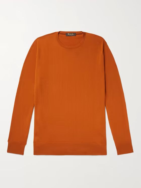 Loro Piana o1w1db10724 Crewneck Sweater in Orange Size US XXL / EU 58 / 5 - 1 Thumbnail
