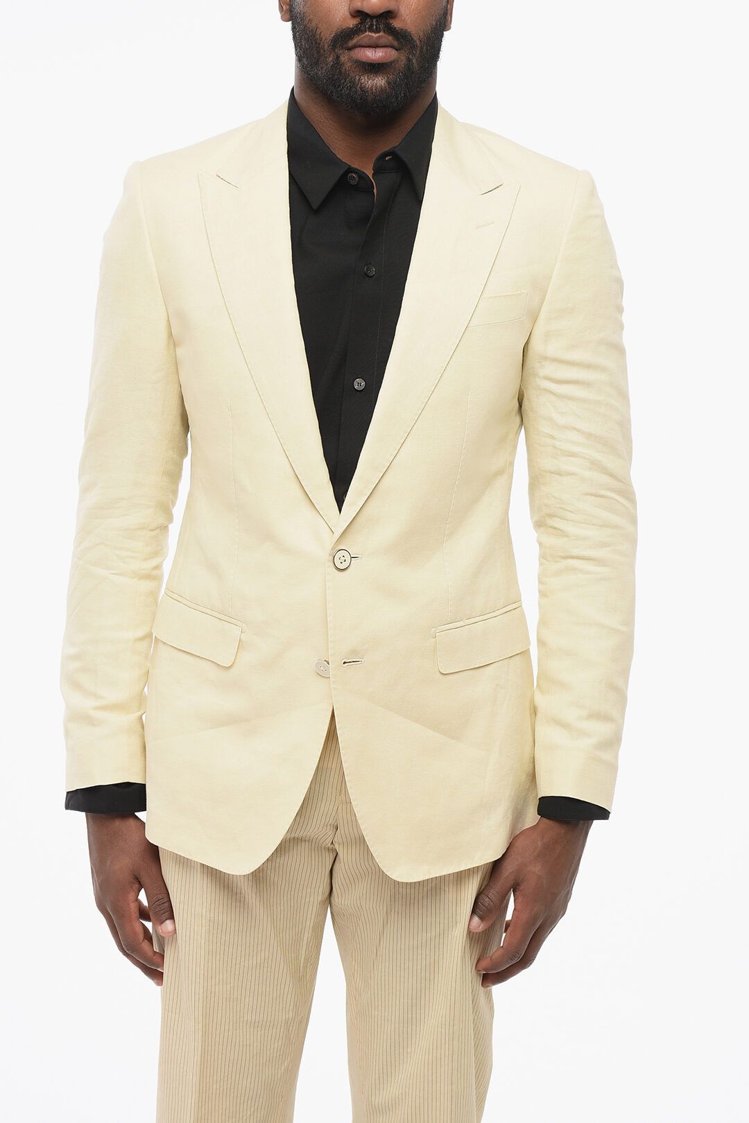 Dolce & Gabbana og1mm0825 Taormina Unlined Linen Blend Blazer in Beige Size US S / EU 44-46 / 1 - 1 Thumbnail