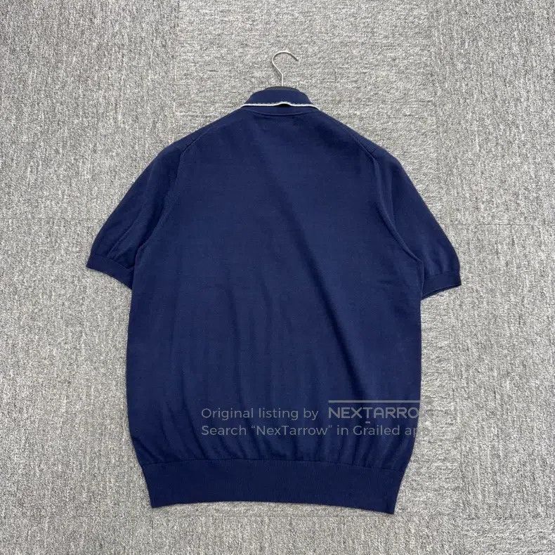 Brunello Cucinelli Brunello Cucinelli Solid Ribbed Cotton Short Sleeve Polo S Size US M / EU 48-50 / 2 - 2 Thumbnail