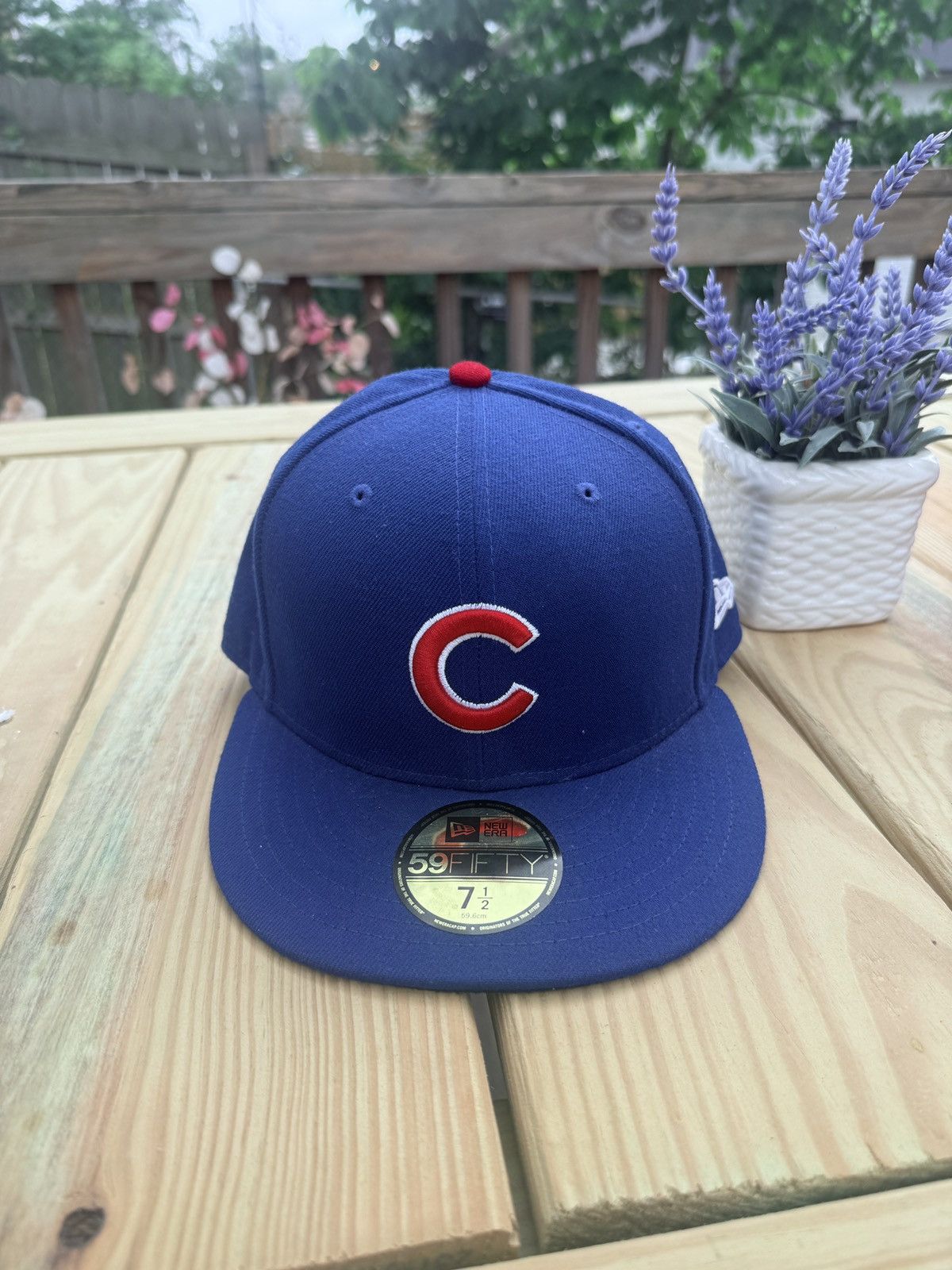 MLB × Vintage New Era Chicago Cubs Fitted Hat Size 7 1/2 59FIFTY MLB Cap Size 34 - 2 Thumbnail