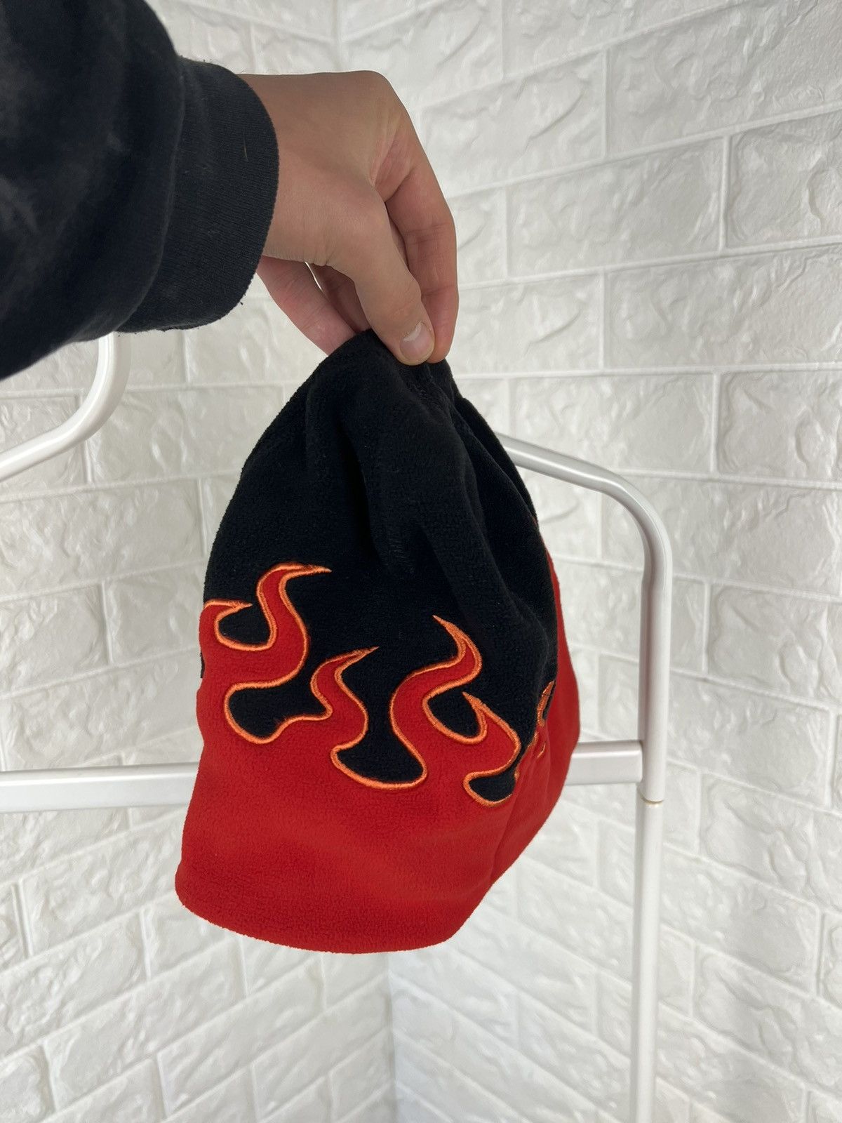 Japanese Brand Fire Flame Red Beanie Hat Size ONE SIZE - 12 Thumbnail