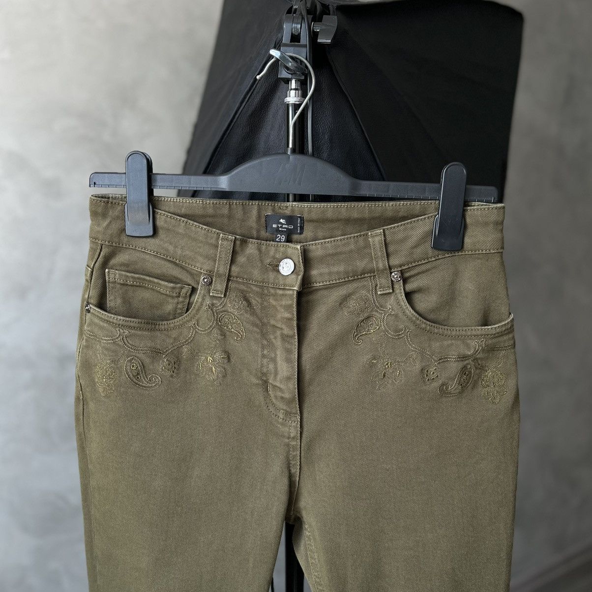 Etro Flared Jeans Embroidered Paisley Details