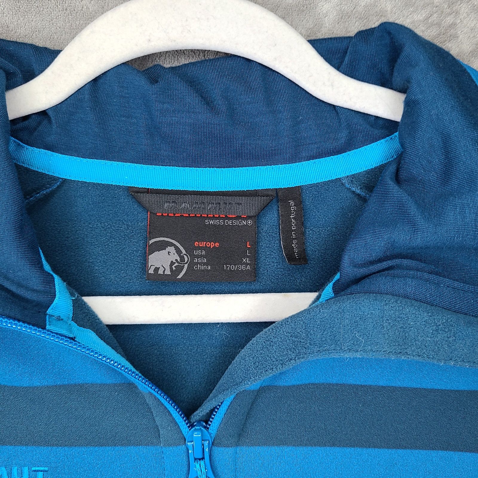 Mammut Mammut Blue & Navy Striped Turtleneck Jacket L, Women's Size L / US 10 / IT 46 - 2 Thumbnail