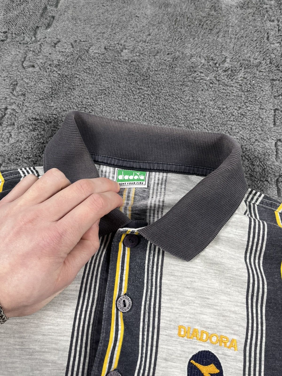 Diadora Vintage 00s Diadora Stripes Striped Polo streetwear M Size US M / EU 48-50 / 2 - 8 Thumbnail