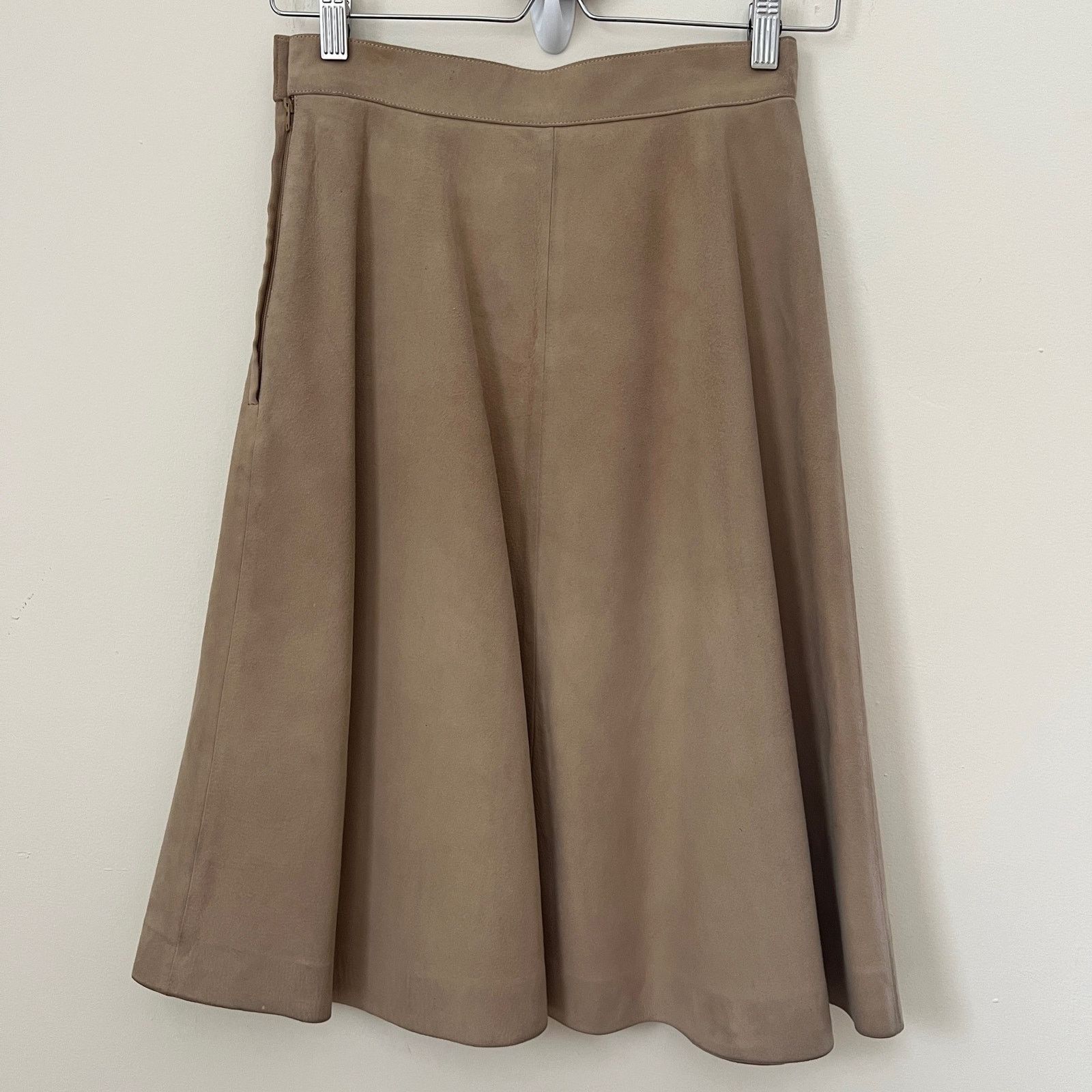 Loewe LOEWE Classic A Line Suede Tan Skirt Size 38 (XS / 0-2 US) Size 24" / US 00 / IT 34 - 5 Thumbnail