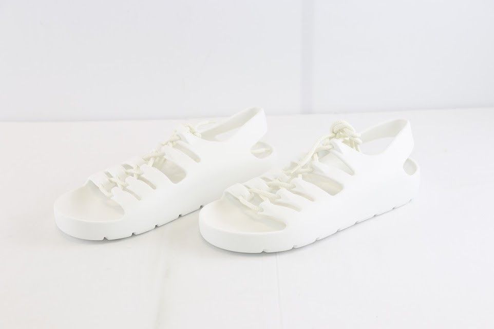 Bottega Veneta o1rshd1 Gel Rubber Jelly Sandal in Chalk Size US 7 / EU 40 - 6 Thumbnail