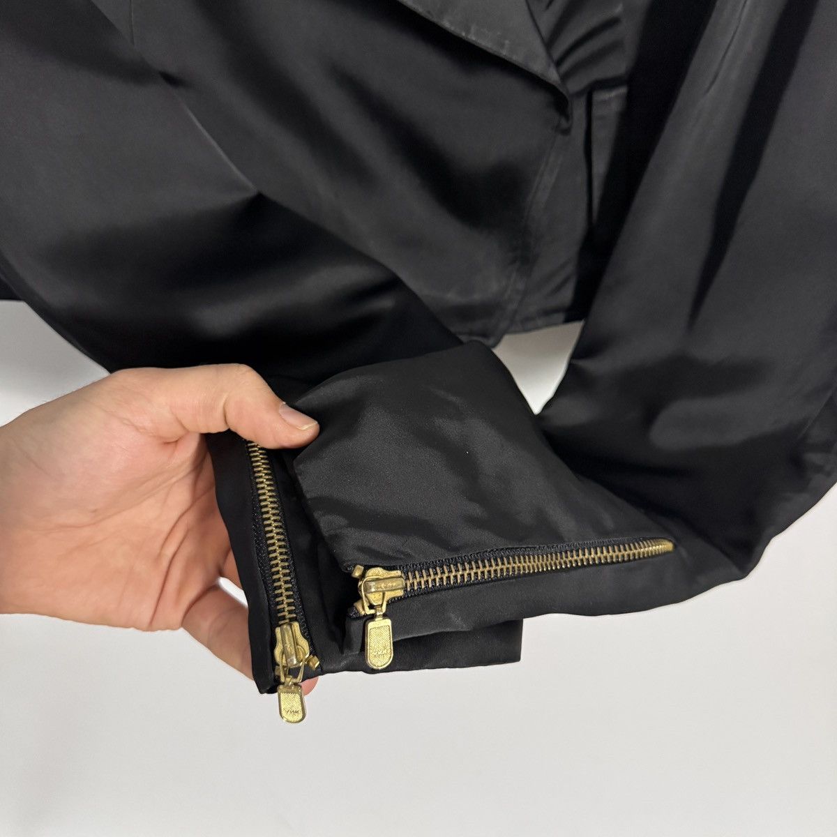 Dolce & Gabbana Dolce & Gabbana 1990s Cropped Biker Jacket Black Blazer Size L / US 10 / IT 46 - 15 Thumbnail