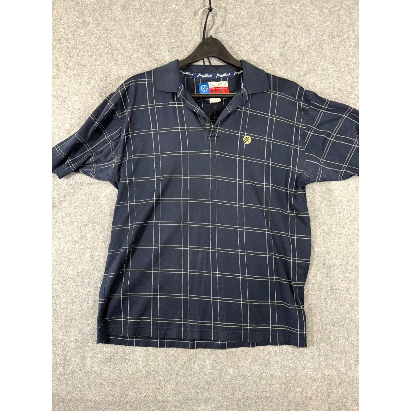 Wrangler VINTAGE Wrangler George Strait Polo Shirt Mens M Navy Blue Plaid Short Sleeve Size US M / EU 48-50 / 2 - 3 Thumbnail