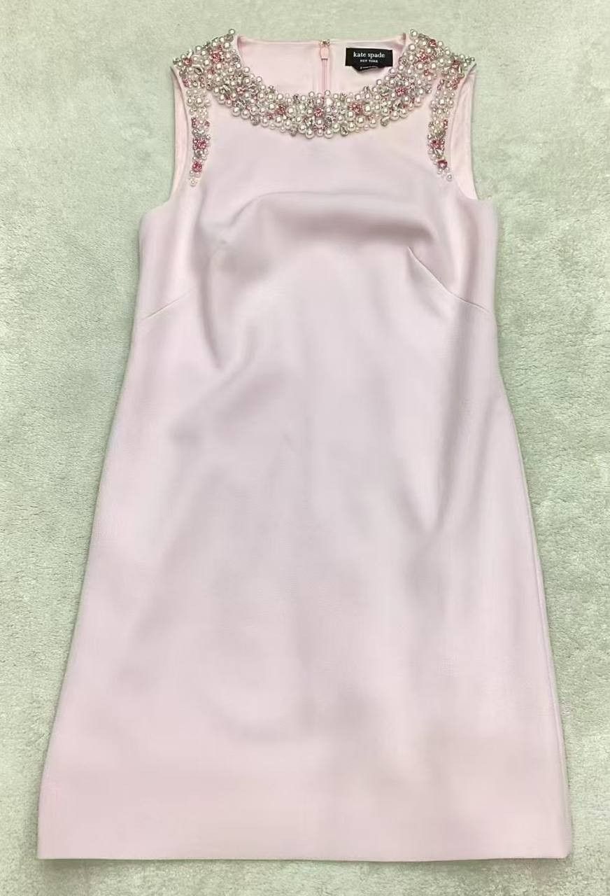 Kate Spade Jeweled Crepe Shift Dress Size XS / US 0-2 / IT 36-38 - 12 Thumbnail