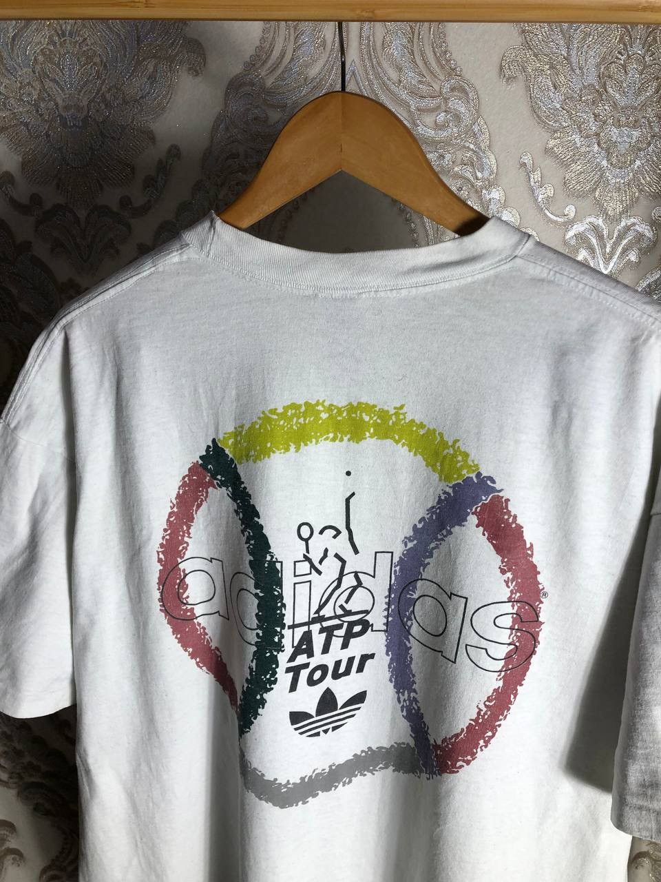 Adidas × Vintage VERY RARE ADIDAS ORIGINAL TENNIS DOUBLE PRINTED T-SHIRT 90s Size US XL / EU 56 / 4 - 8 Thumbnail