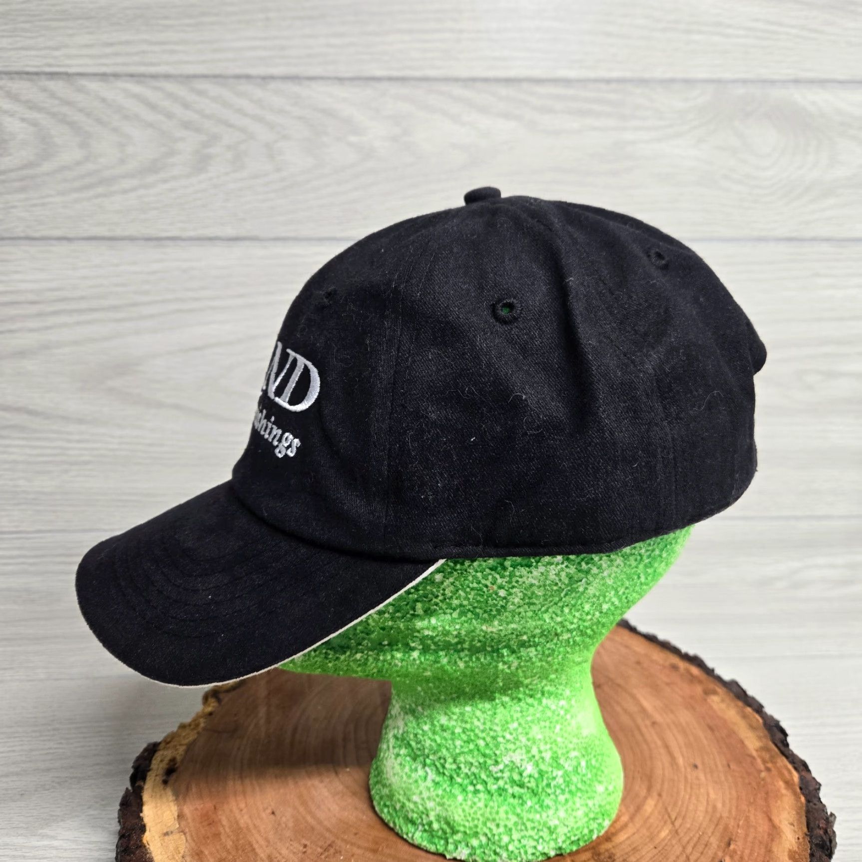 Vintage VINTAGE Grand Home Furnishings Black Hat Unisex Adults Adjustable Cotton Visor 90s Football Concert Mens Womens Size ONE SIZE - 4 Thumbnail