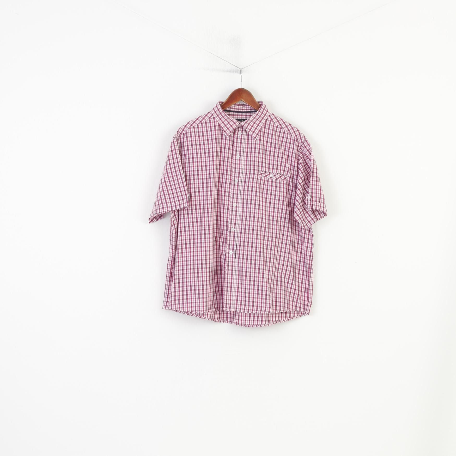 Vintage James Pringle Men XL Casual Shirt White Pink 3472 Size US XL / EU 56 / 4 - 1 Thumbnail