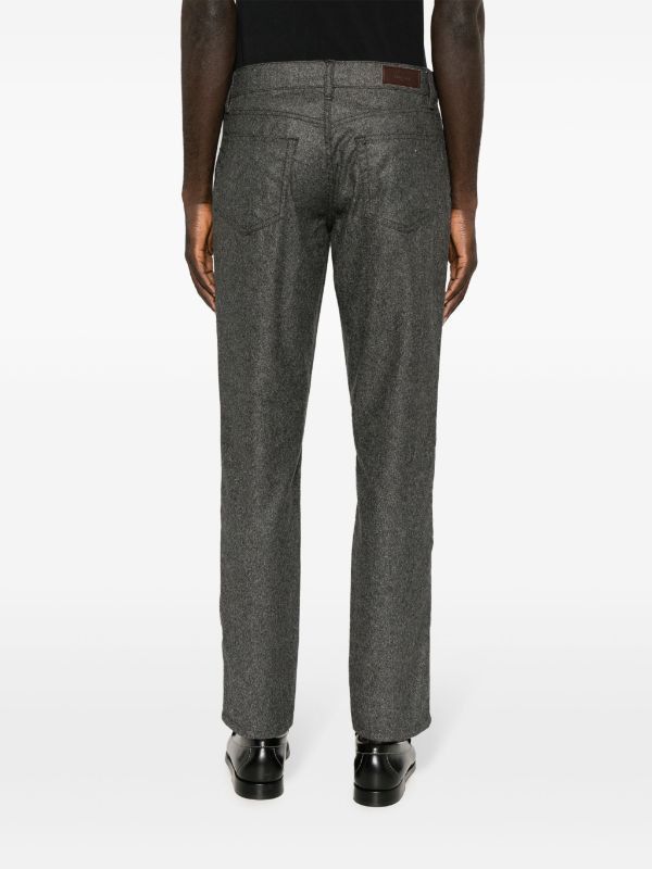 Designer × Hackett Hackett Flannel logo-patch straight-leg Trousers Size US 30 / EU 46 - 18 Thumbnail