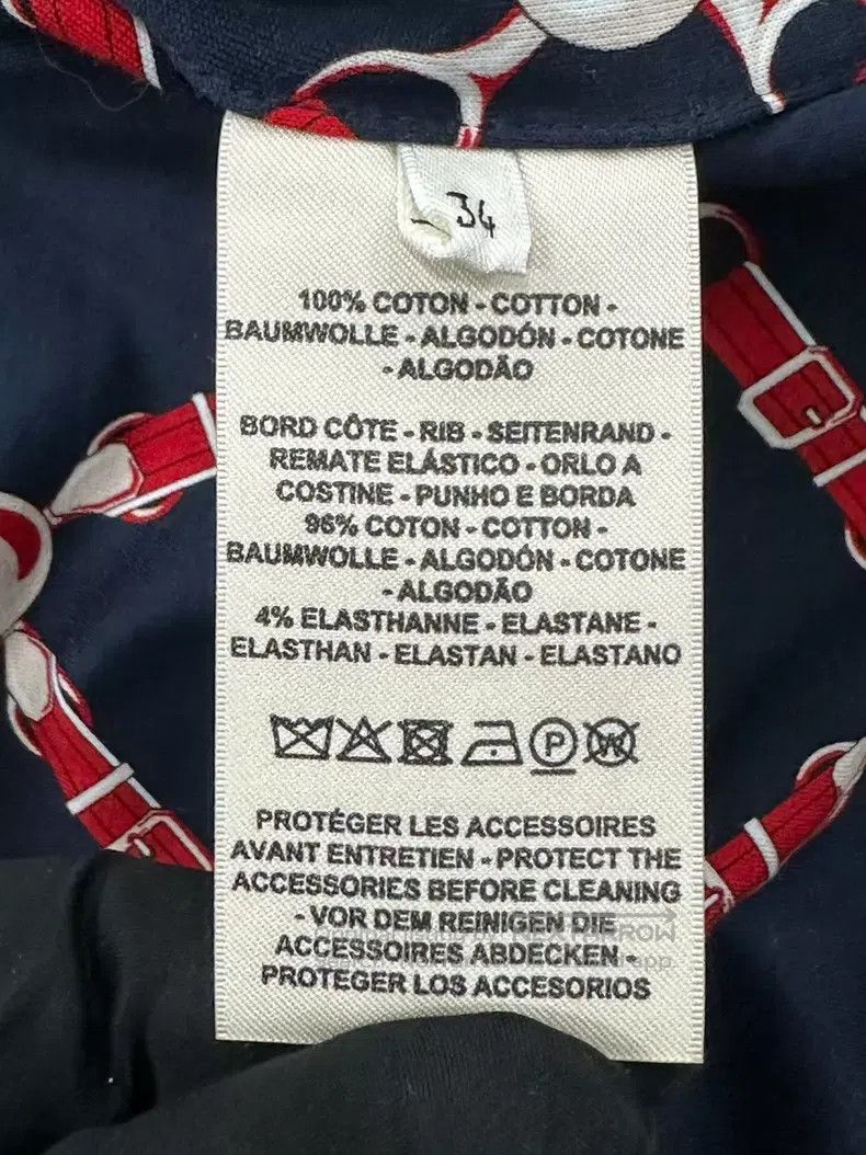 Hermes Hermes Dark Blue Chain Print Logo Jacket Size XXS / US 00 / IT 34 - 4 Thumbnail