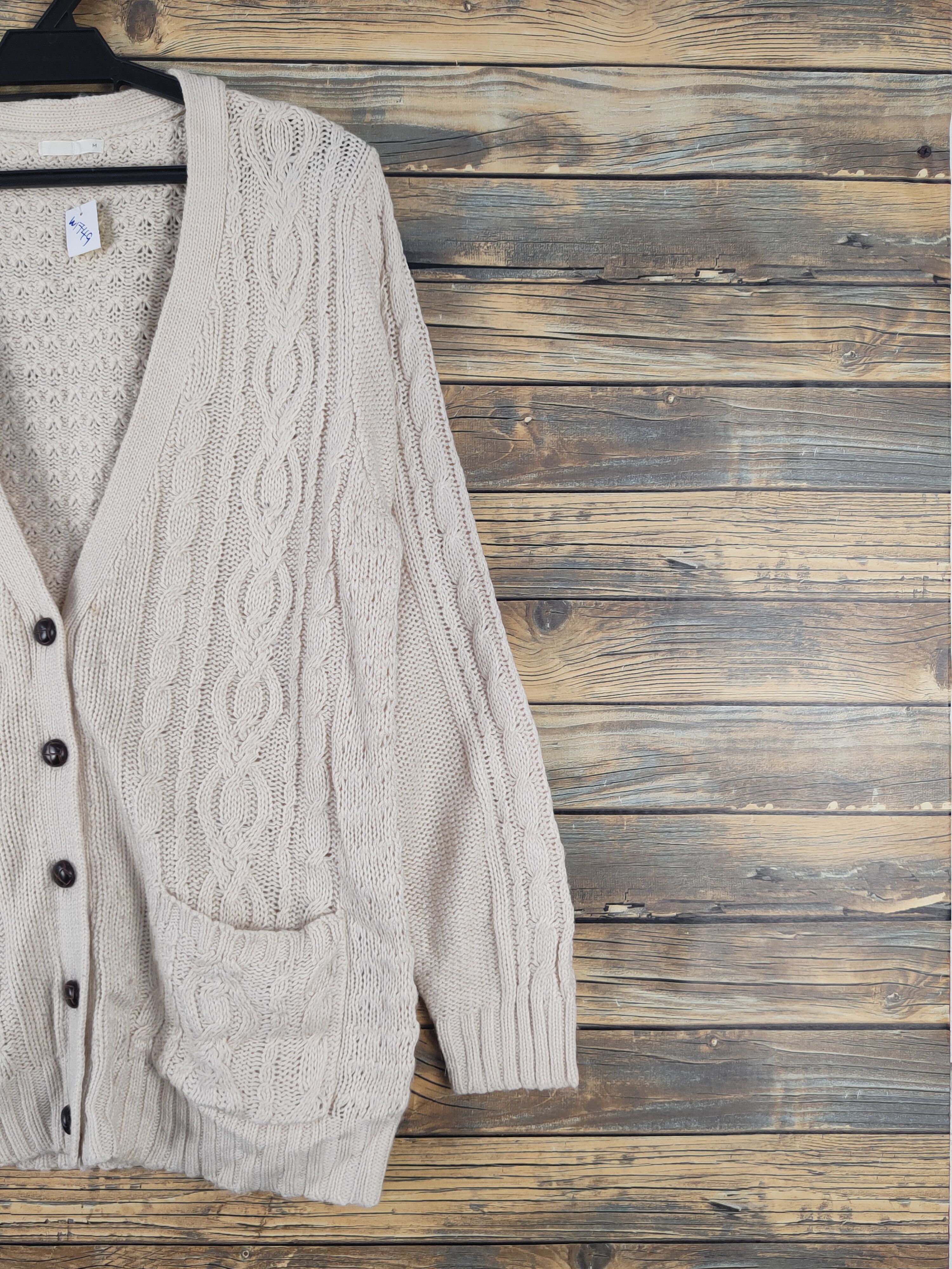 Aran Isles Knitwear Japanese Brand Beige cable Knitwear Cardigan #W1749 Size US M / EU 48-50 / 2 - 5 Thumbnail