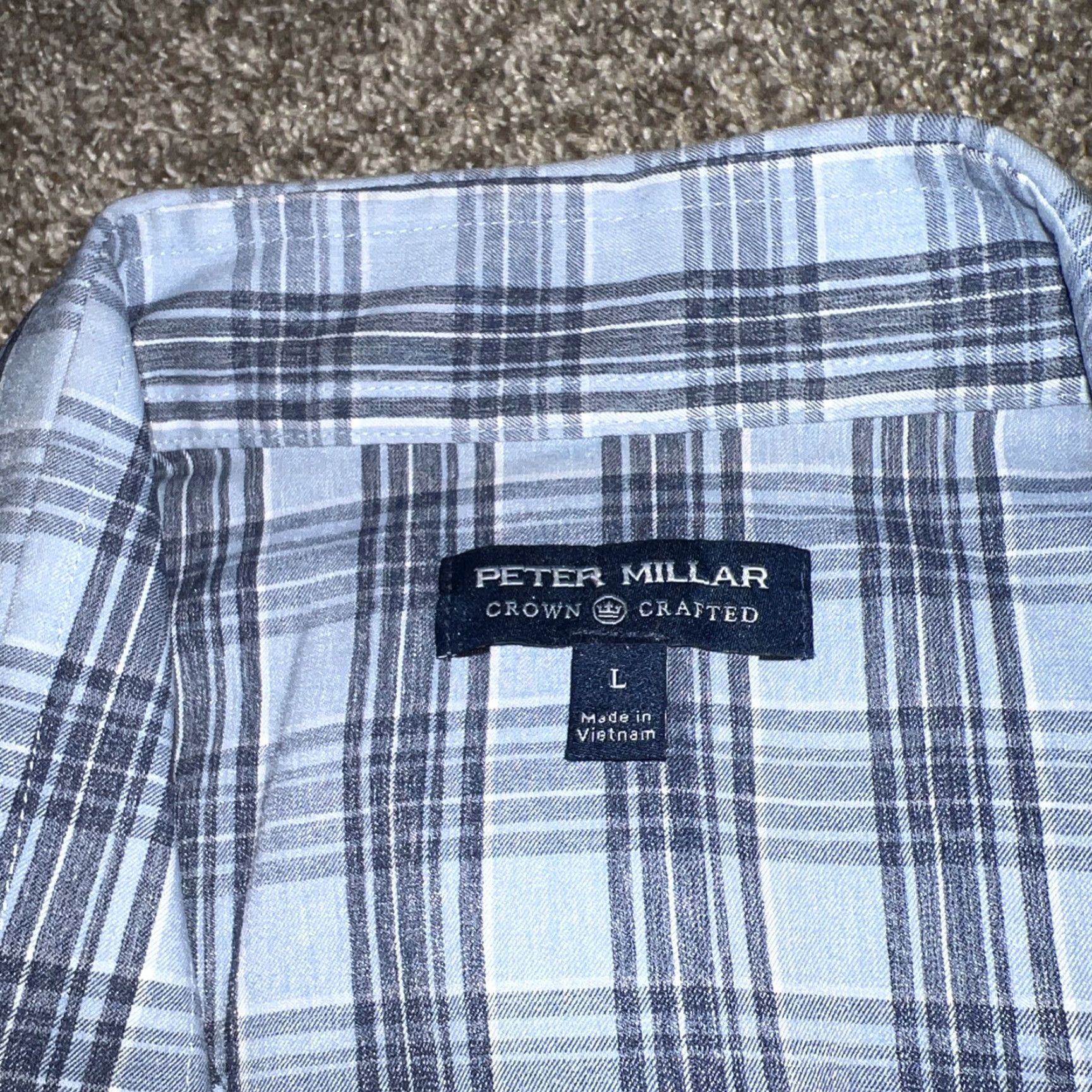 Peter Millar Peter Miller Blue Plaid Button-Down Shirt Men L Size US L / EU 52-54 / 3 - 3 Thumbnail