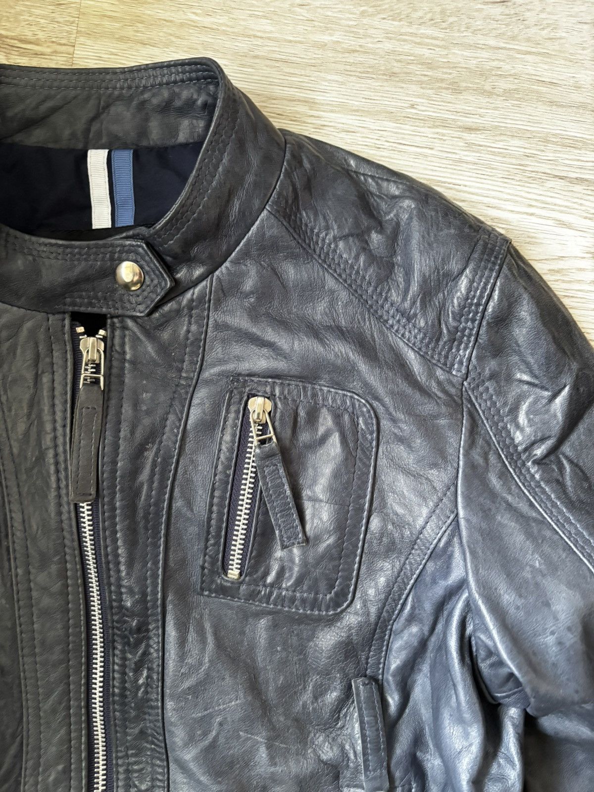 Other Renzo Costa Dark Blue Leather Jacket M – Peru Made Size M / US 6-8 / IT 42-44 - 6 Thumbnail
