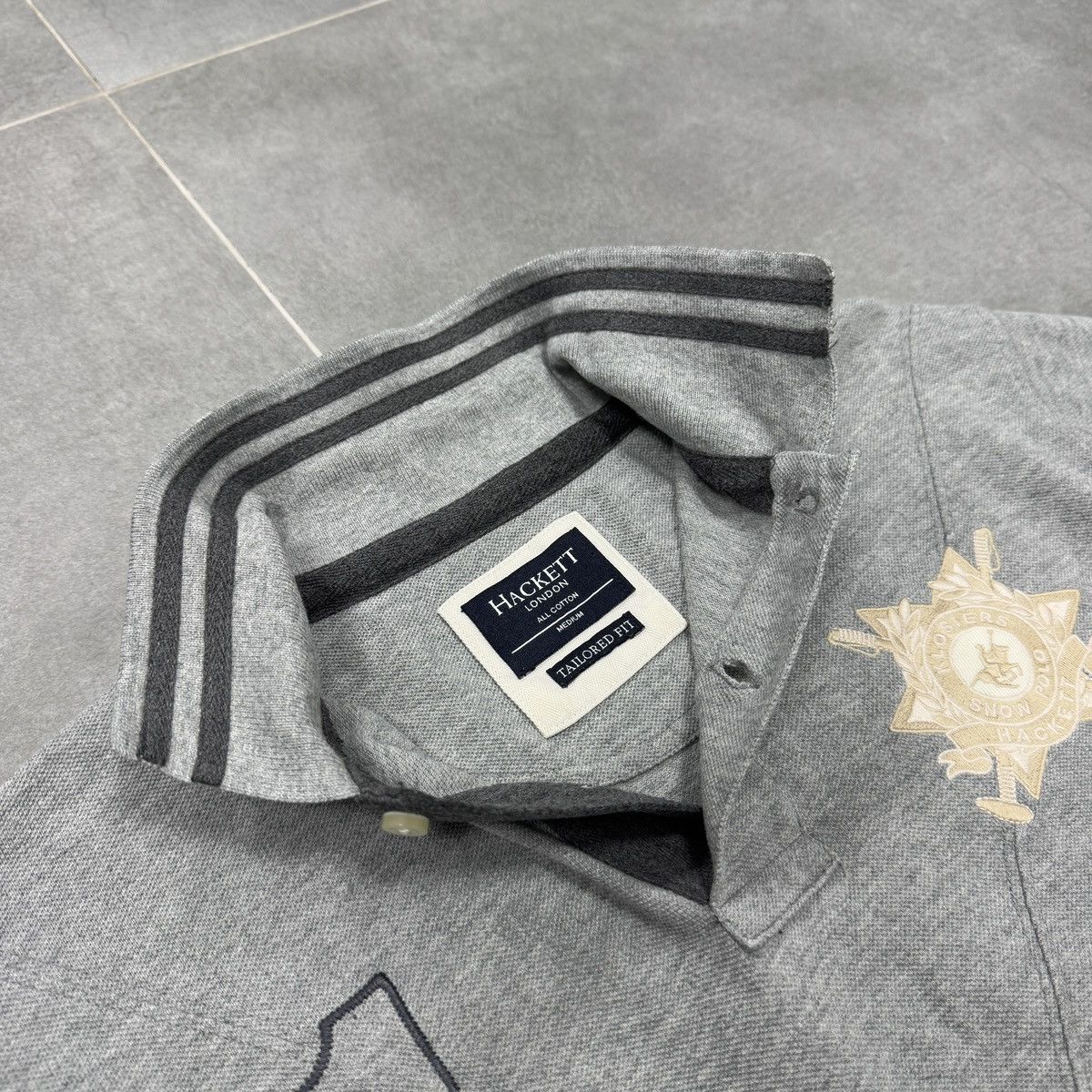 Hackett Hackett London Tailored Fit Embroidered Logo Snow Polo Shirt Size US M / EU 48-50 / 2 - 13 Thumbnail