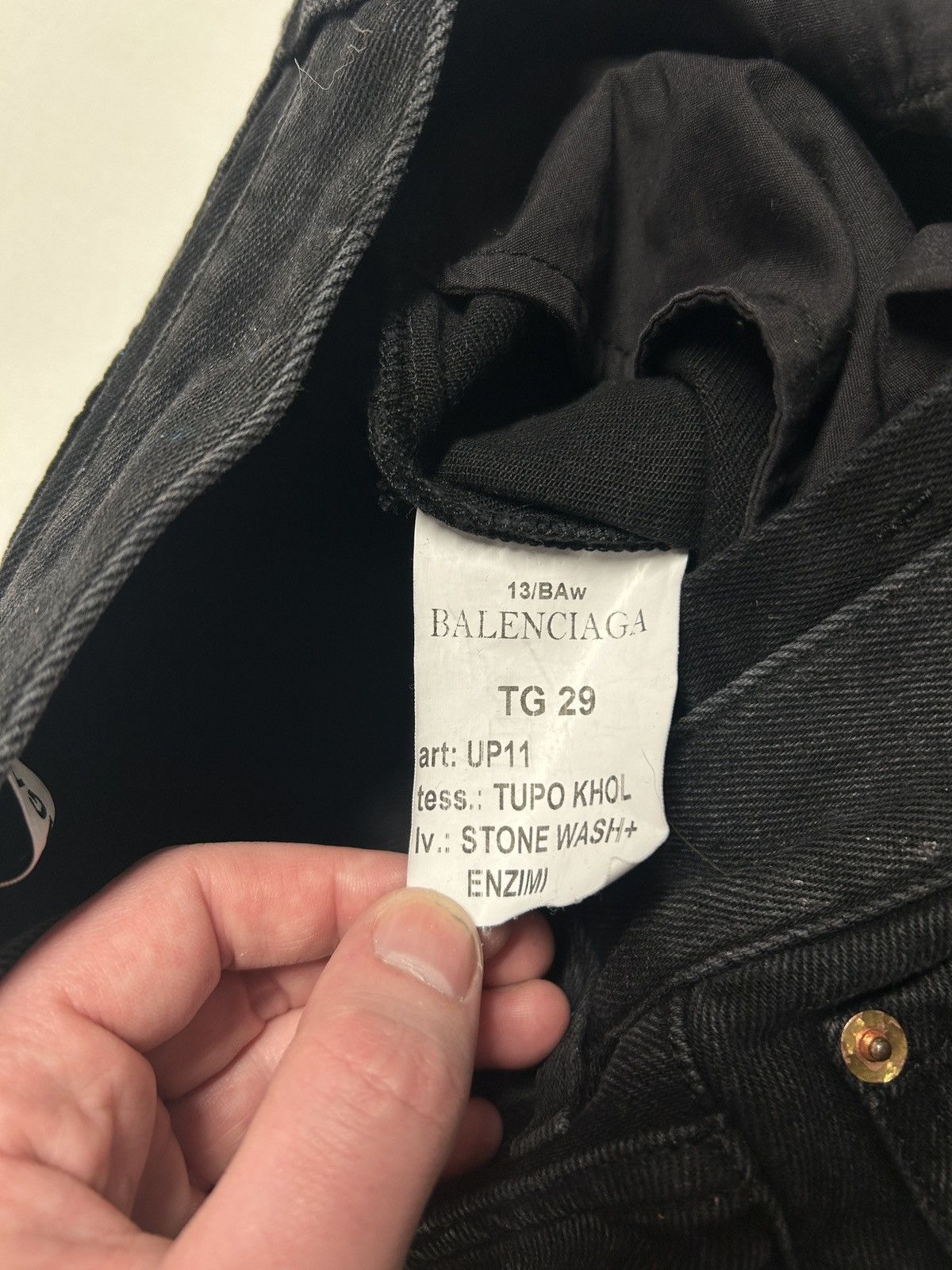 Balenciaga FW2013 Sample Enzyme Stone Washed Black Denim Size US 29 - 5 Thumbnail