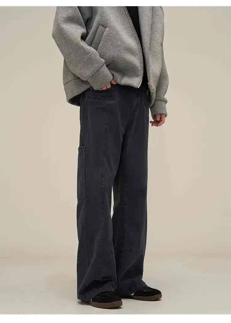 Japanese Brand Retro solid color loose fitting jeans Size US 32 / EU 48 - 1 Thumbnail