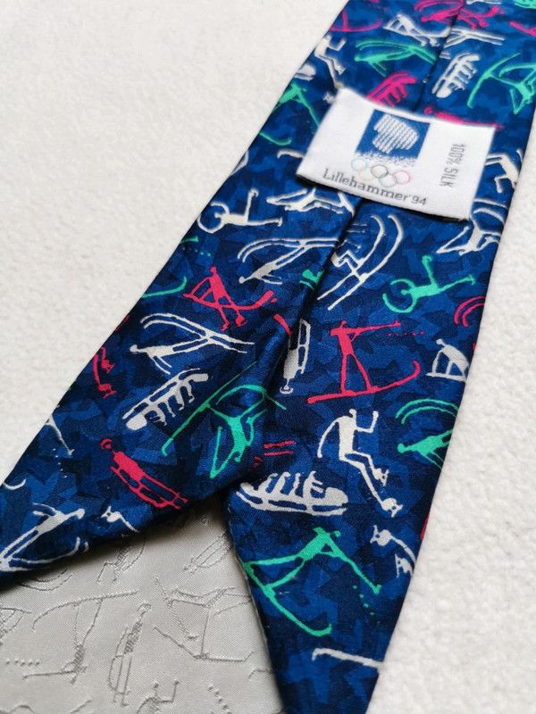 Vintage Vintage tie 1994 Lillehammer Winter Olympics Size ONE SIZE - 5 Thumbnail