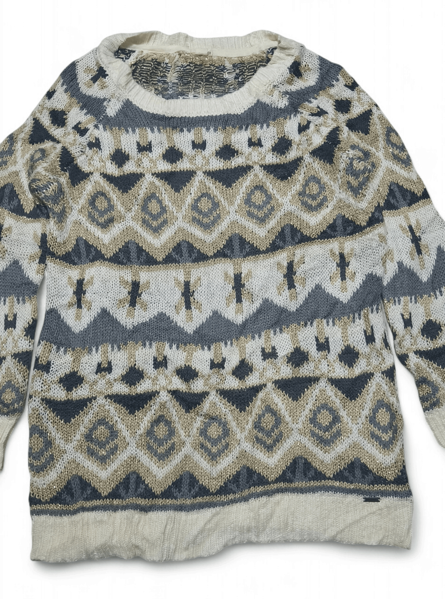 Other Vintage 90s GARAGE Women's Ethnic Striped Long Knit Sweater Size S / US 4 / IT 40 - 3 Thumbnail