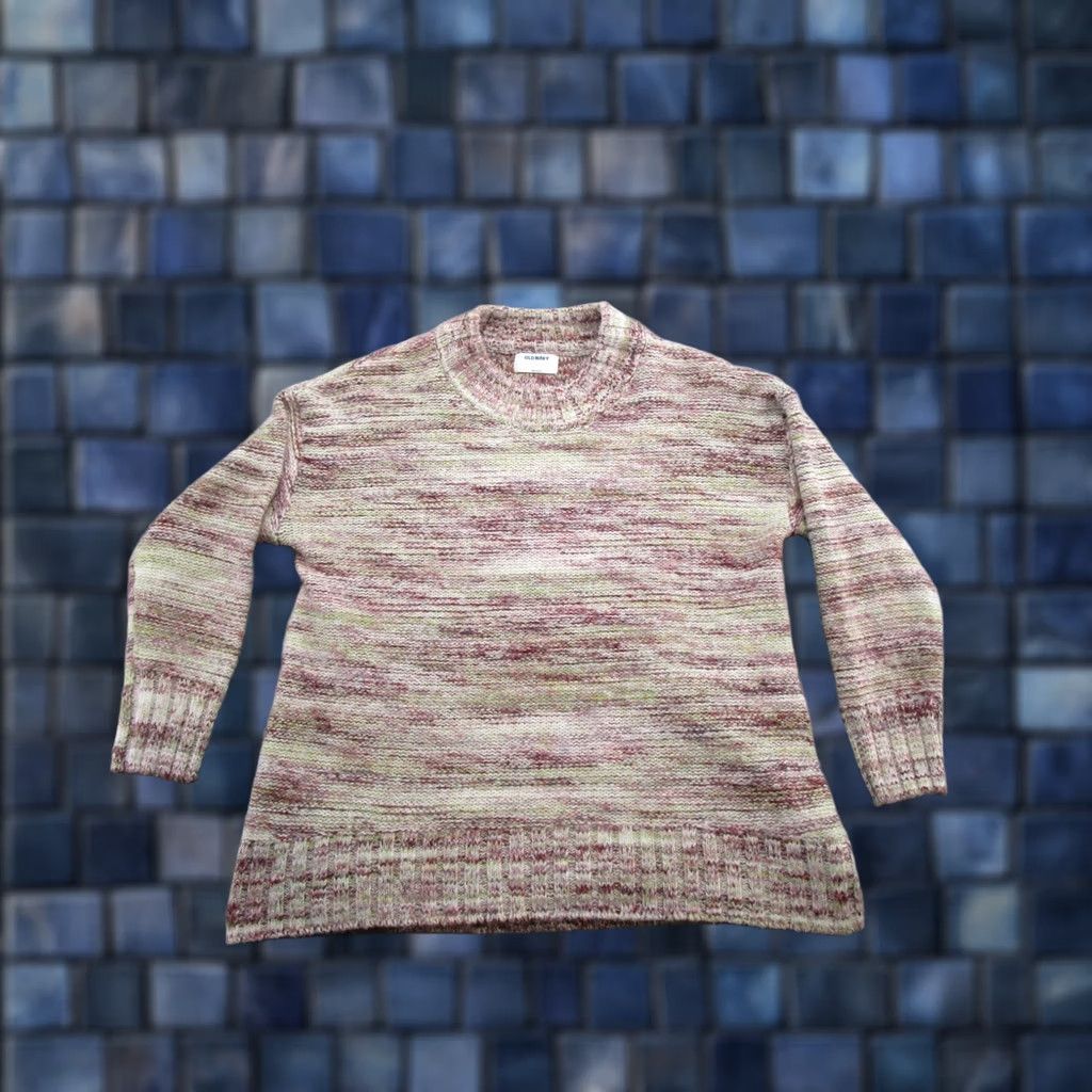 Old Navy Old Navy Acrylic Blend Pullover Knit Sweater Womens Size L Multicolor Crew Neck Long Sleeve Shirt? Size L / US 10 / IT 46 - 1 Thumbnail