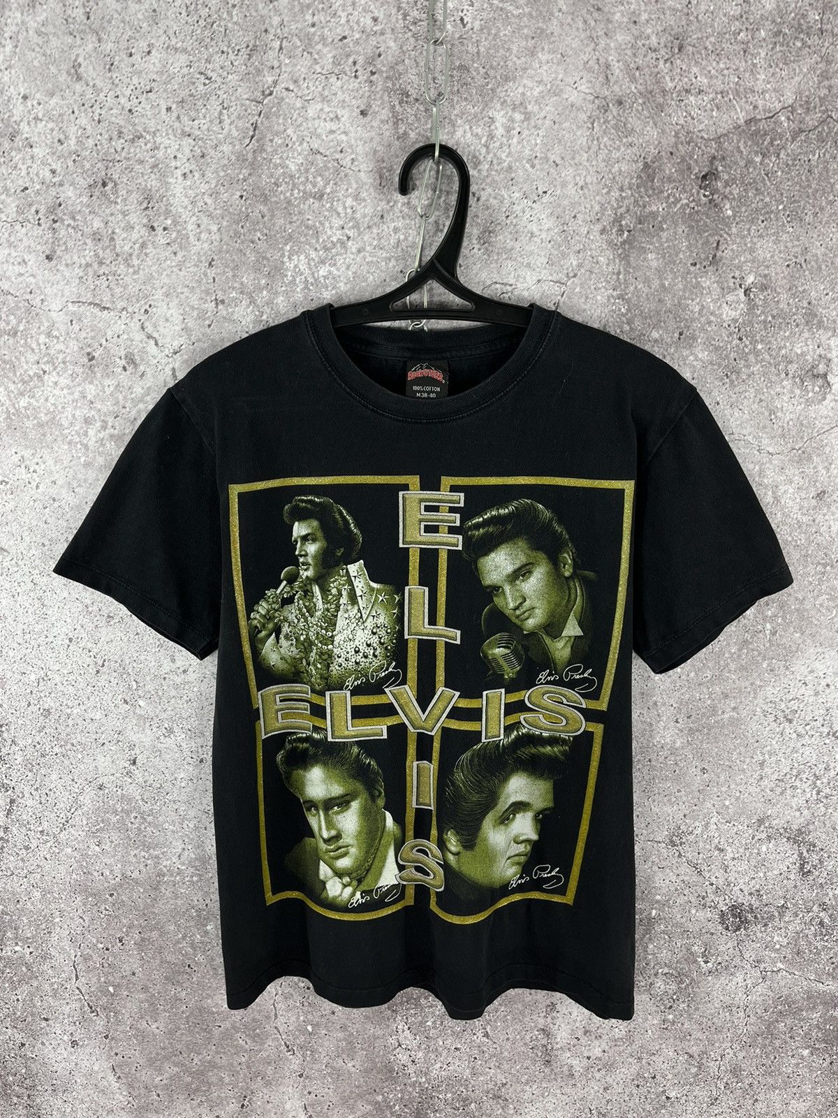Band Tees Elvis Presley T-Shirt Glamour Double Big Logo Rock Tee Sz M Size US M / EU 48-50 / 2 - 1 Thumbnail