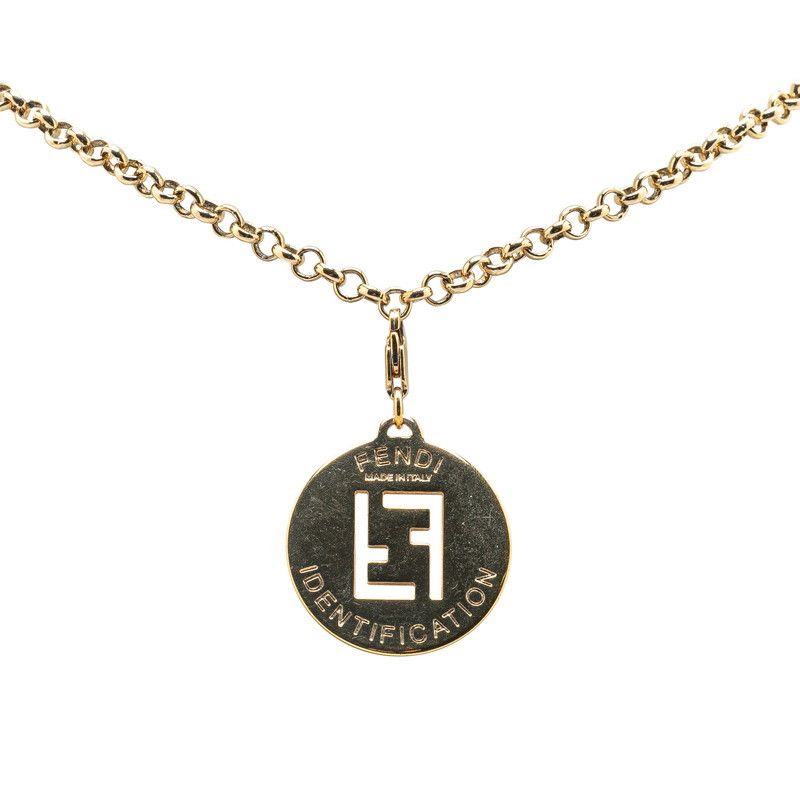 Fendi Fendi Fendi FF Logo Gold Necklace Metal Necklace Size ONE SIZE - 1 Thumbnail