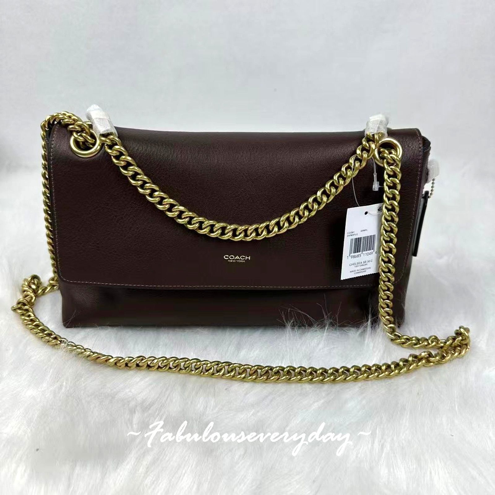 Coach COACH Chelsea Shoulder Bag 30 Chain Leather CDS61 Maple NWT Size ONE SIZE - 1 Thumbnail