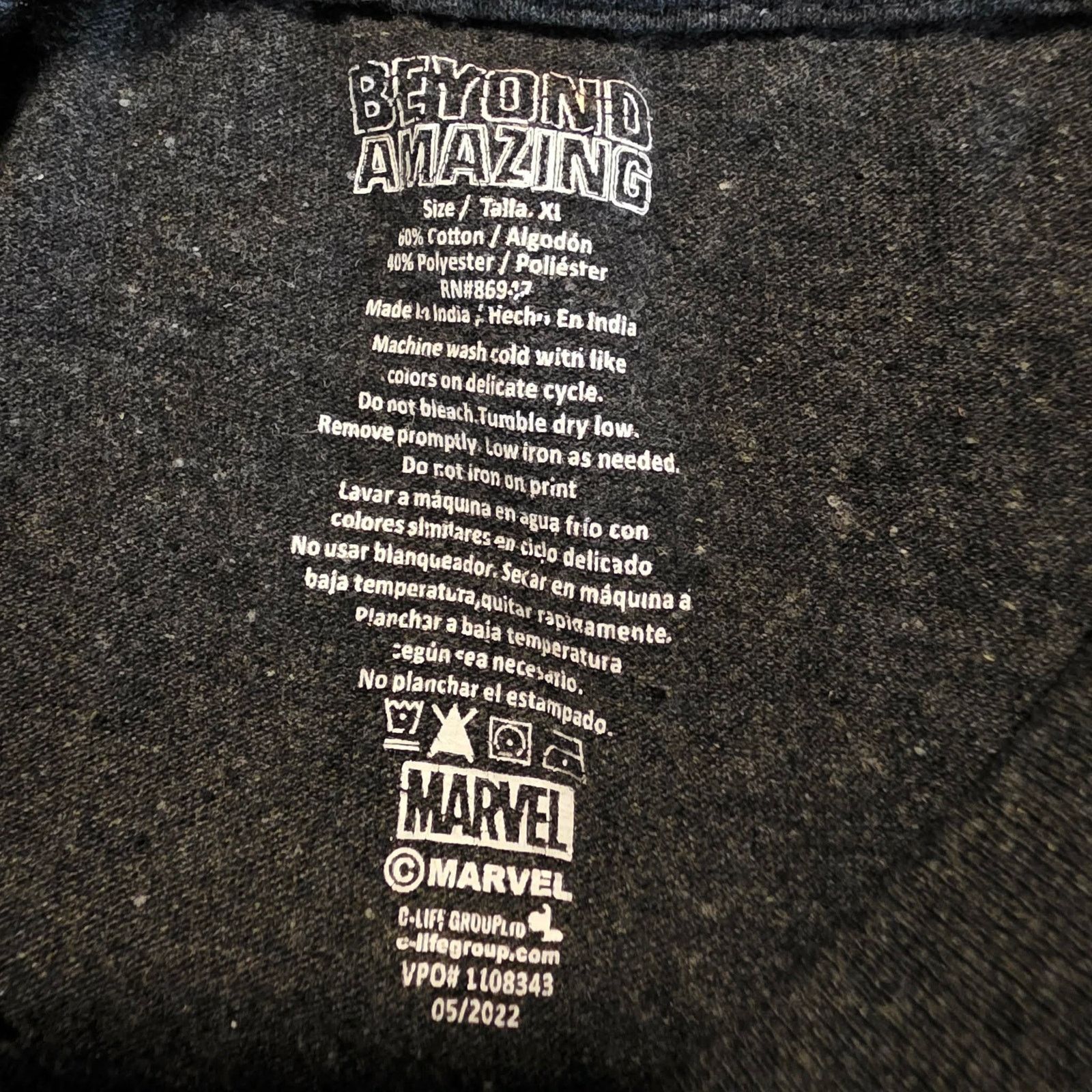 Marvel Comics Spider Man Shirt Mens XL Dark Gray Marvel Beyond Amazing Tee Size US XL / EU 56 / 4 - 3 Thumbnail