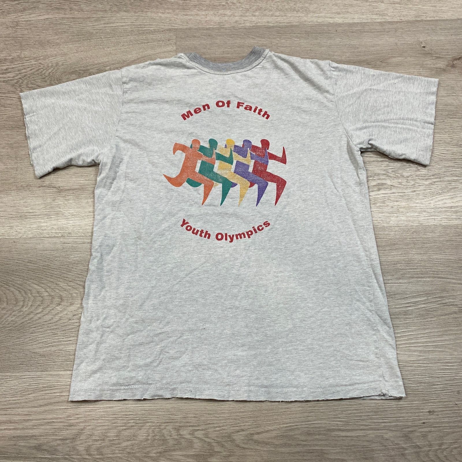 Vintage VTG Men of Faith Youth Olympics Yokoto AB Japan Shirt Large Size US L / EU 52-54 / 3 - 3 Thumbnail