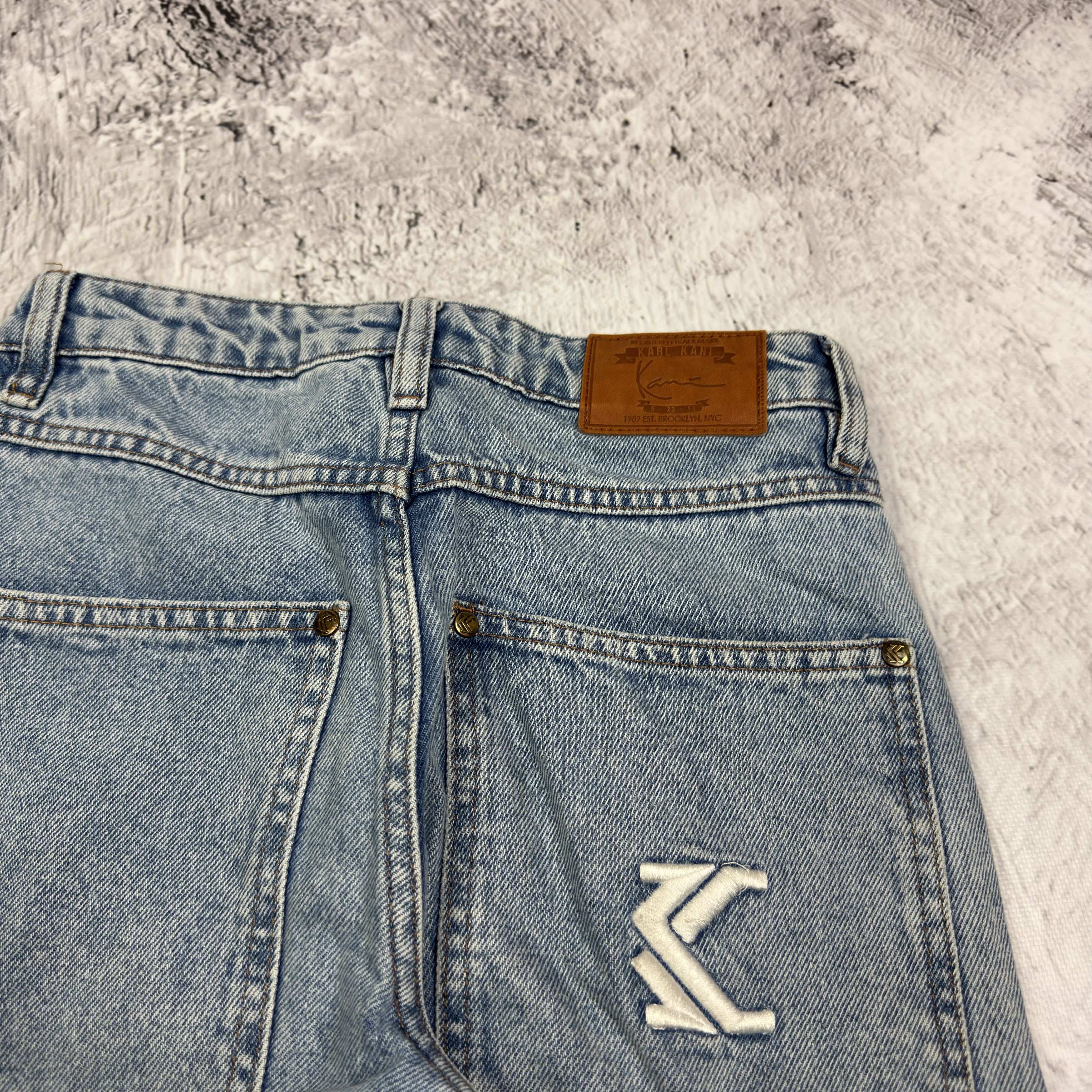 Karl Kani Karl Kani Women's Blue Denim Workwear Straight Leg Jeans 2XS Size 28" / US 6 / IT 42 - 7 Thumbnail