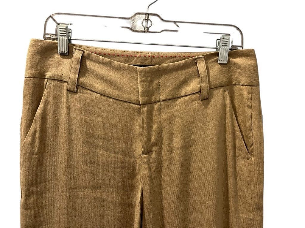 Alice + Olivia Alice + Olivia NWT Linen Sz 4 Low Rise Wide Flare Tan Pants Size 27" / US 4 / IT 40 - 3 Thumbnail