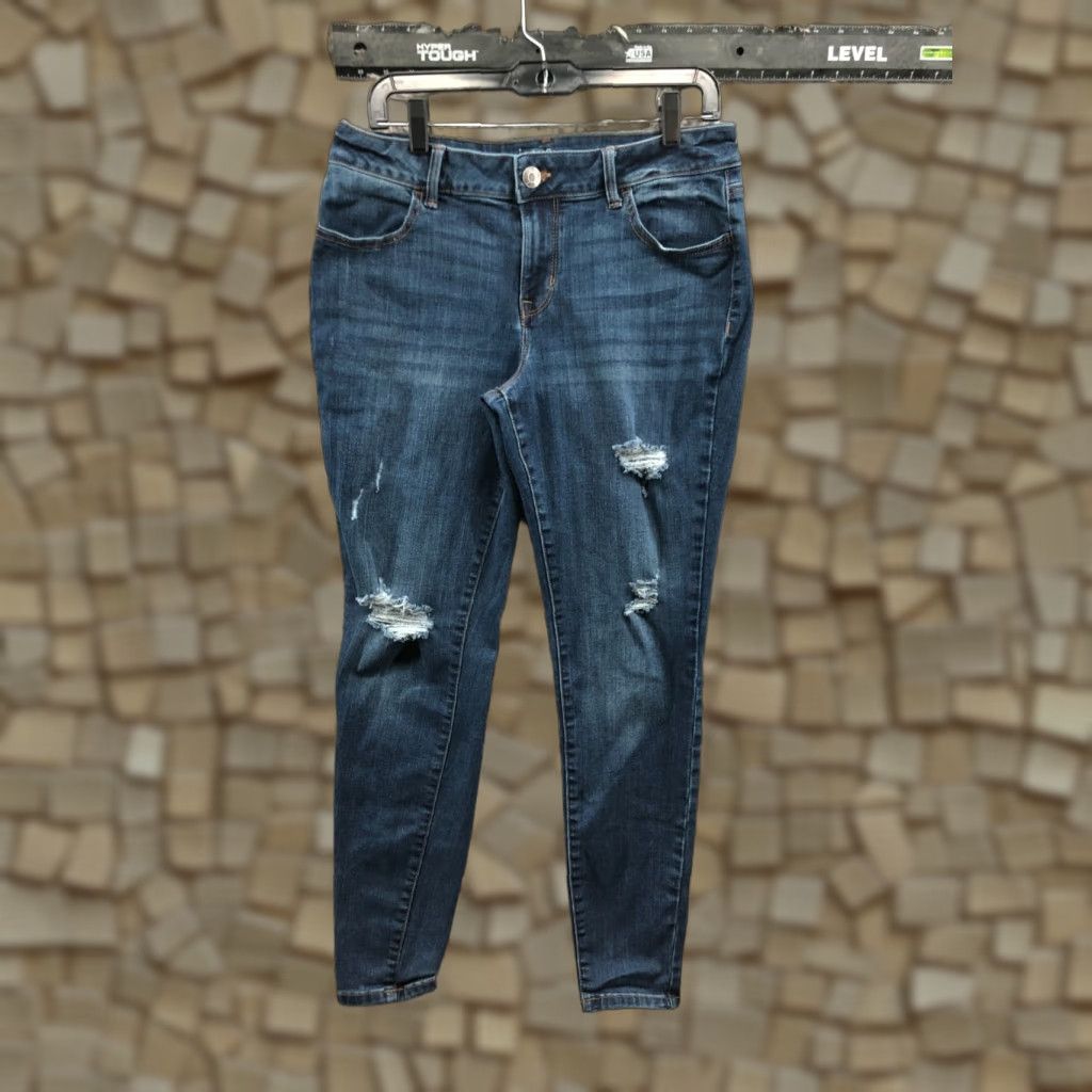 Vintage Maurices Jeans Skinny MAURICES Mid Rise jeans Woman L 30 Blue Denim 5-Pocket Design Belt Loops Zipper Button Modern Classic American Size 36" / US 14 / IT 50 - 1 Thumbnail