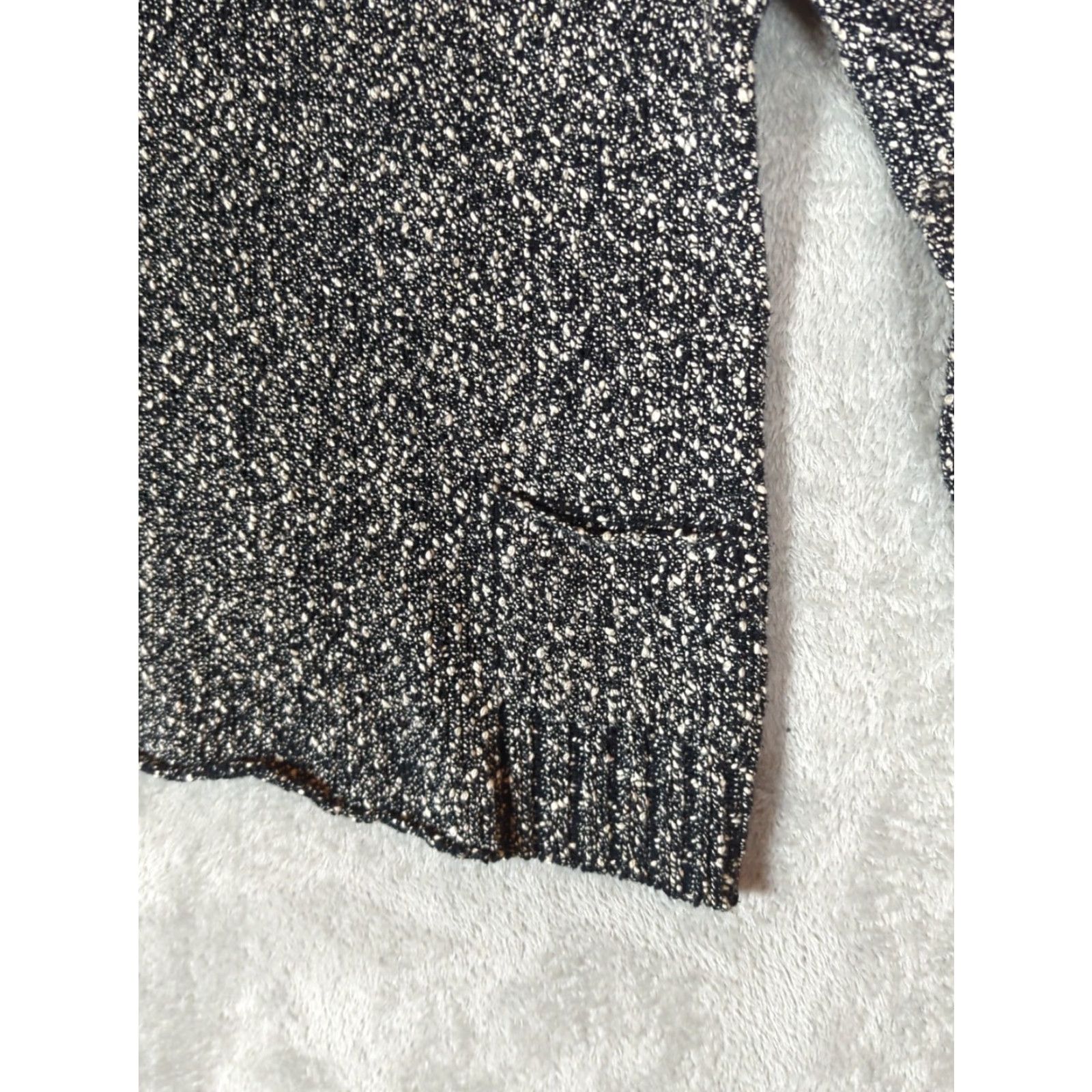 Eileen Fisher VINTAGE Eileen Fisher Sweater Womens Small Cotton Black And White Flecks Boxy Pockets Size S / US 4 / IT 40 - 5 Thumbnail