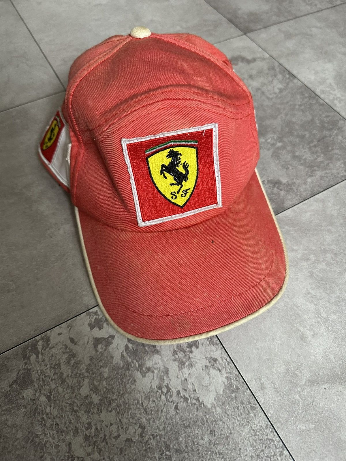 Ferrari Vintage Ferarri x Fila F1 Racing Faded Official License Cap Size ONE SIZE - 2 Thumbnail